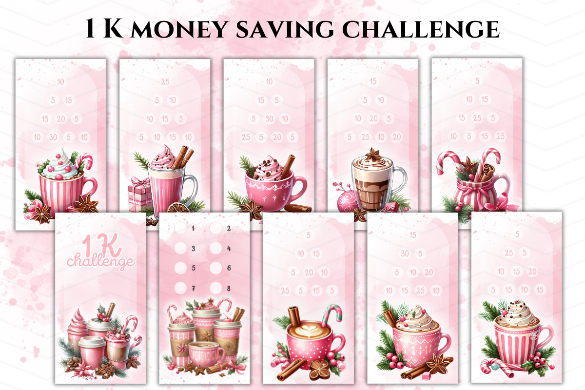 christmas savings challenge: Pink Christmas One-Thousand Challenge in Eight Parts original product preview