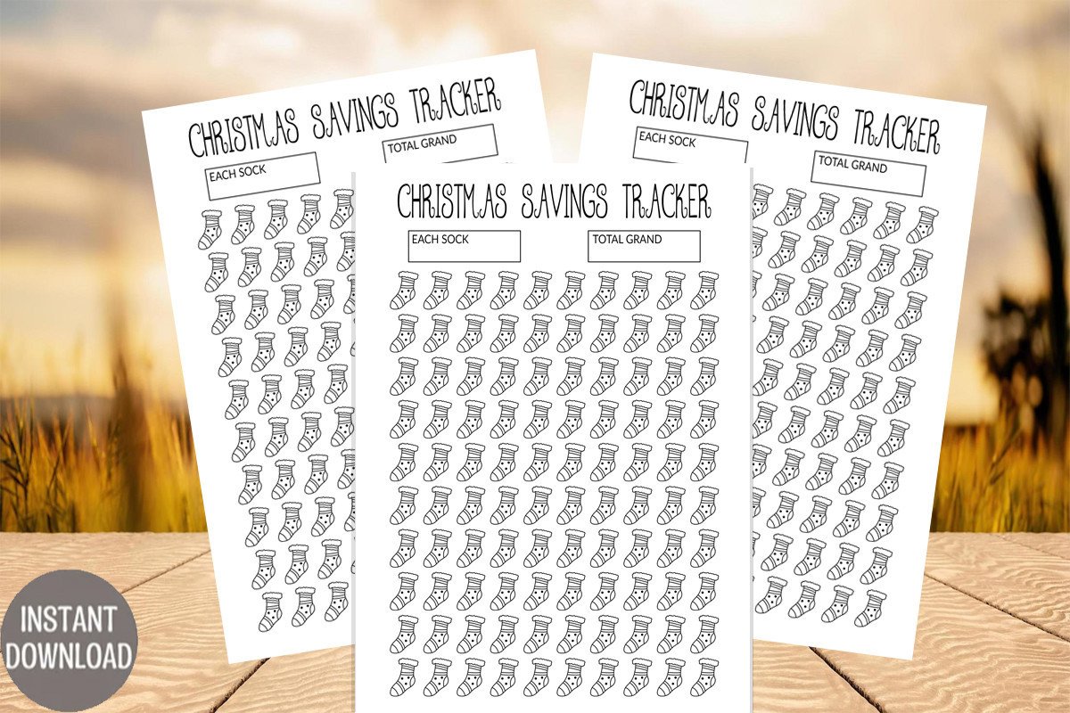 christmas savings challenge: Stocking-Themed A4 and A5 Savings Sheet original product preview