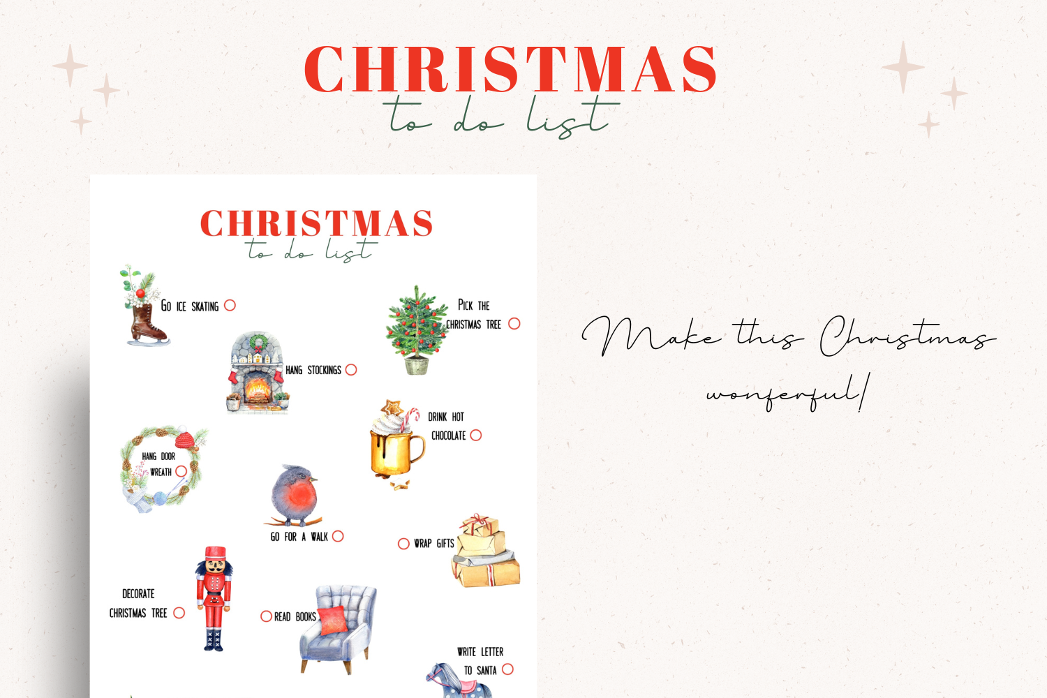 christmas to do list: A Festive Task List in A4 and US Letter original product preview
