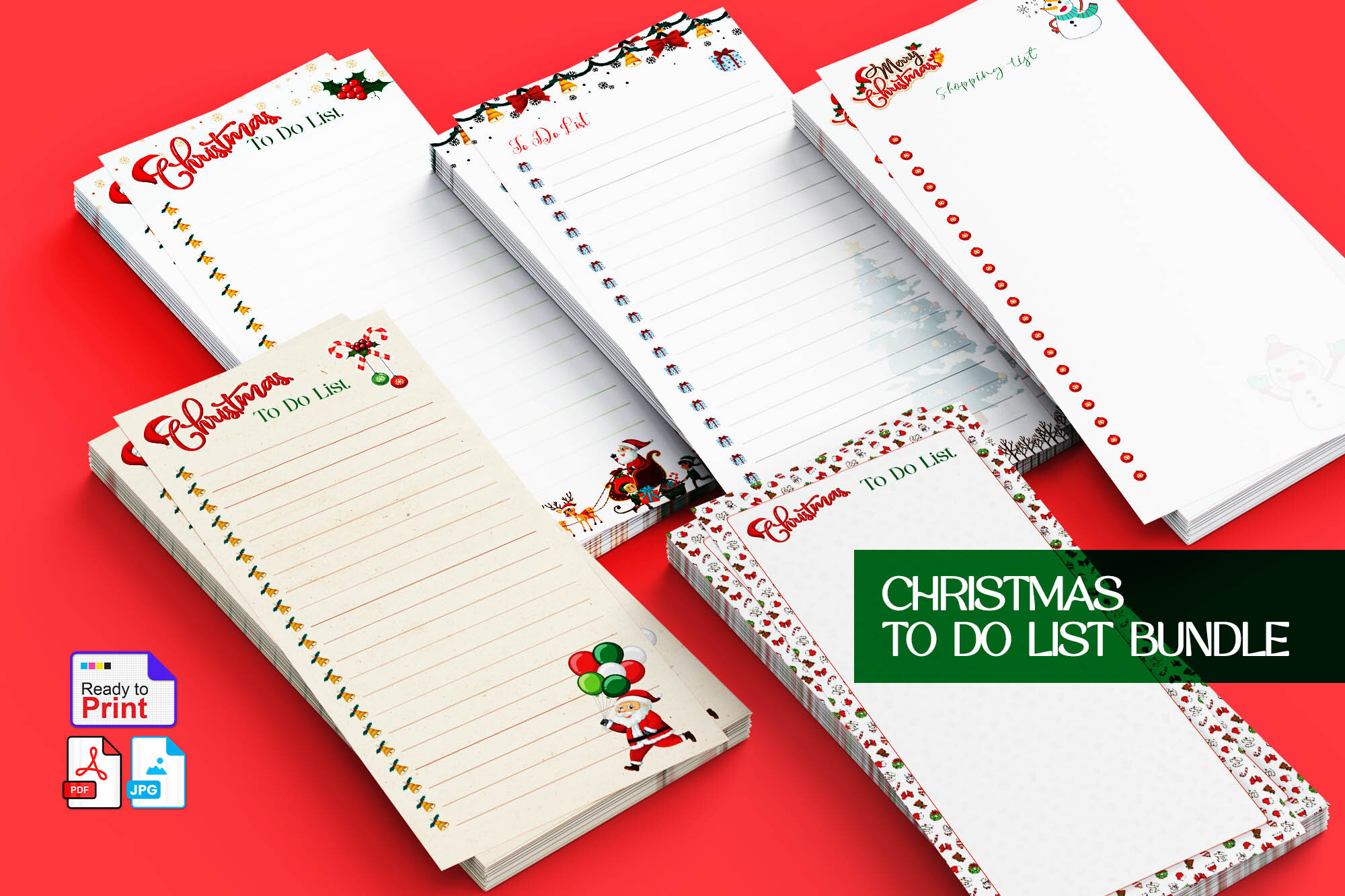 christmas to do list: Five Compact To-Do Designs in a 100-Page Bundle original product preview