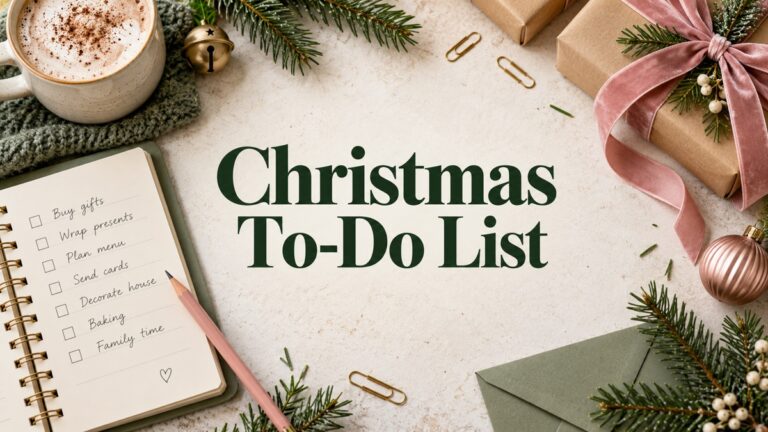 christmas to do list with realistic themed planners and stationery