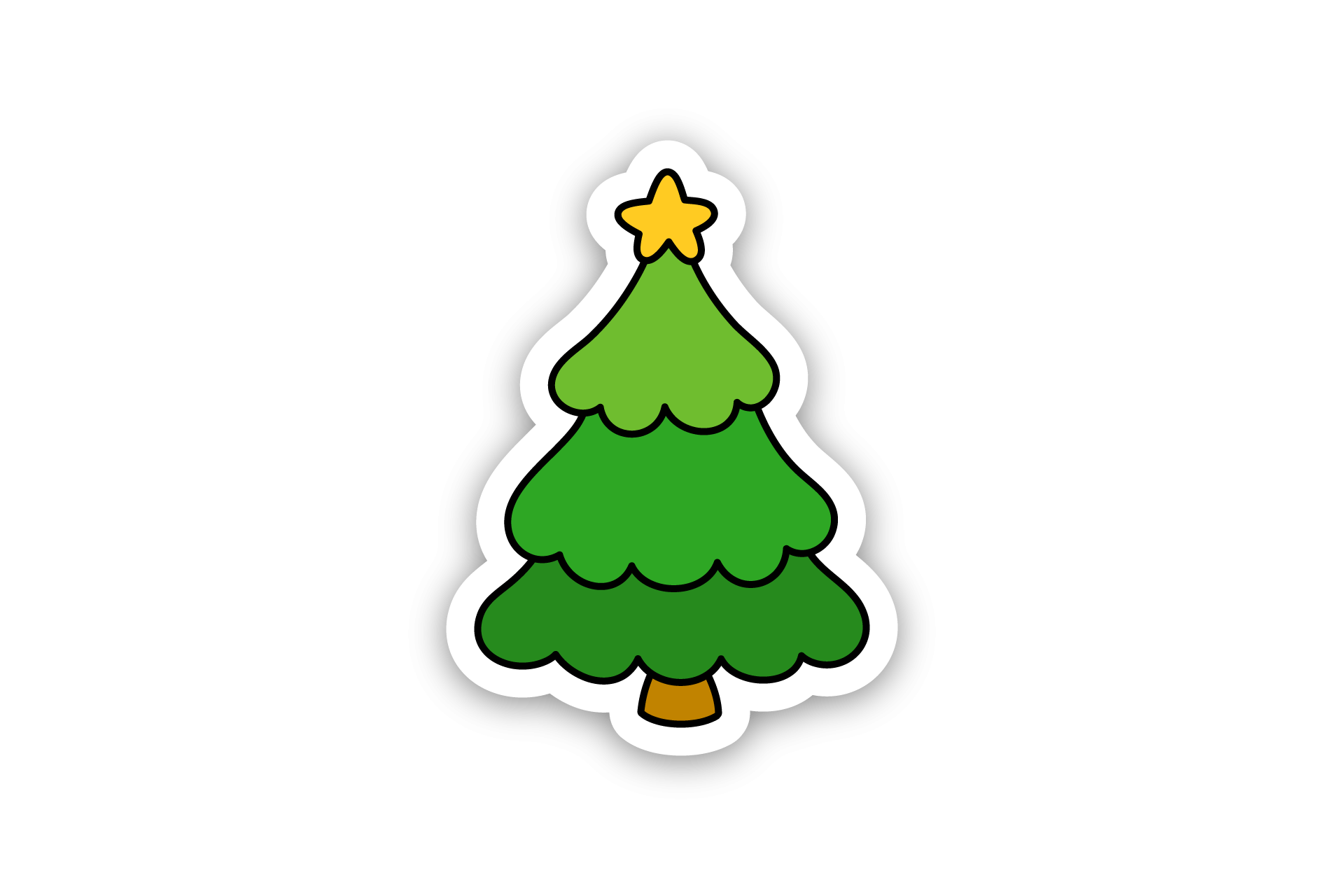 Christmas Tree Stickers: Bold Star-Topped Tree Icon in Six Formats original product preview