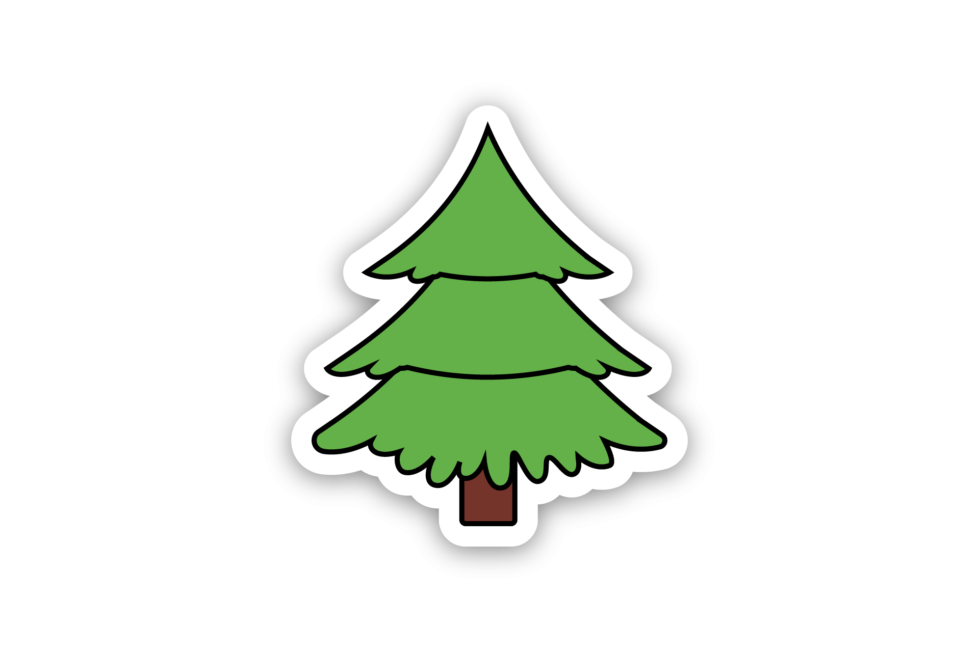 Christmas Tree Stickers: Soft Green Tree Icon with Vector Editing Options original product preview