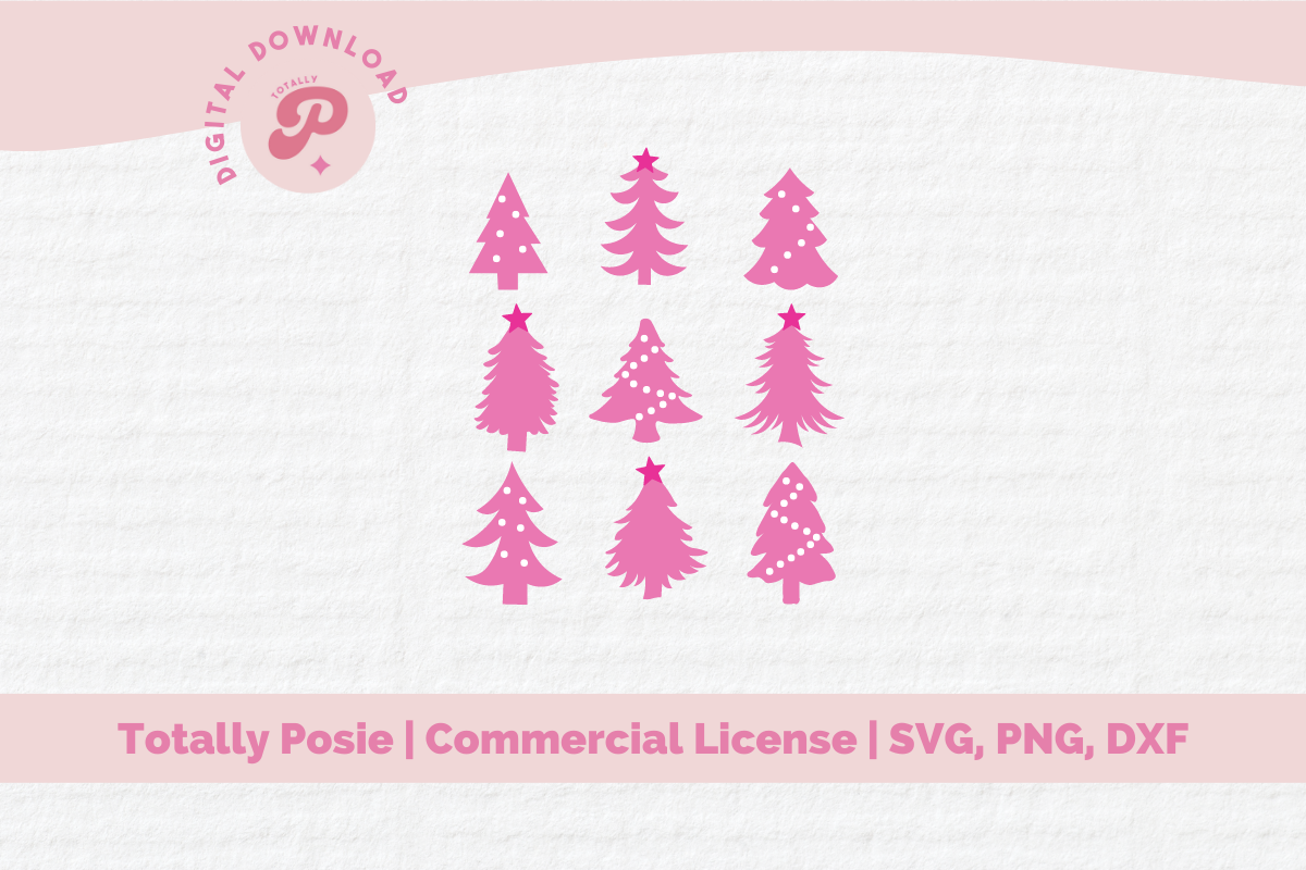 Christmas Tree Stickers: Pink Tree Silhouettes for a Different Holiday Palette original product preview