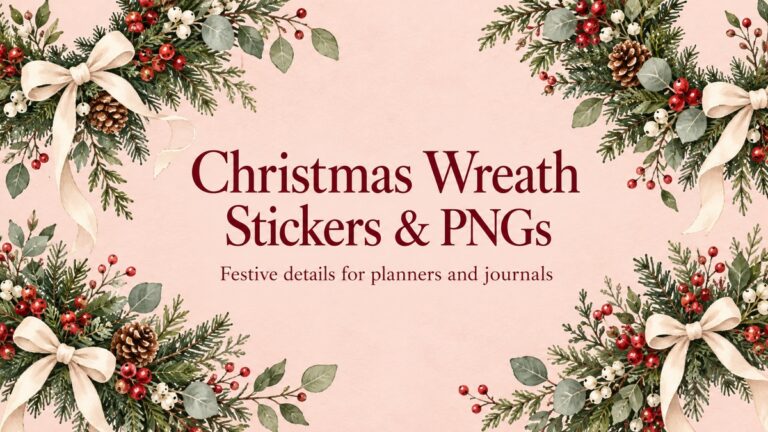 christmas wreath stickers illustrated PlannerFind cover