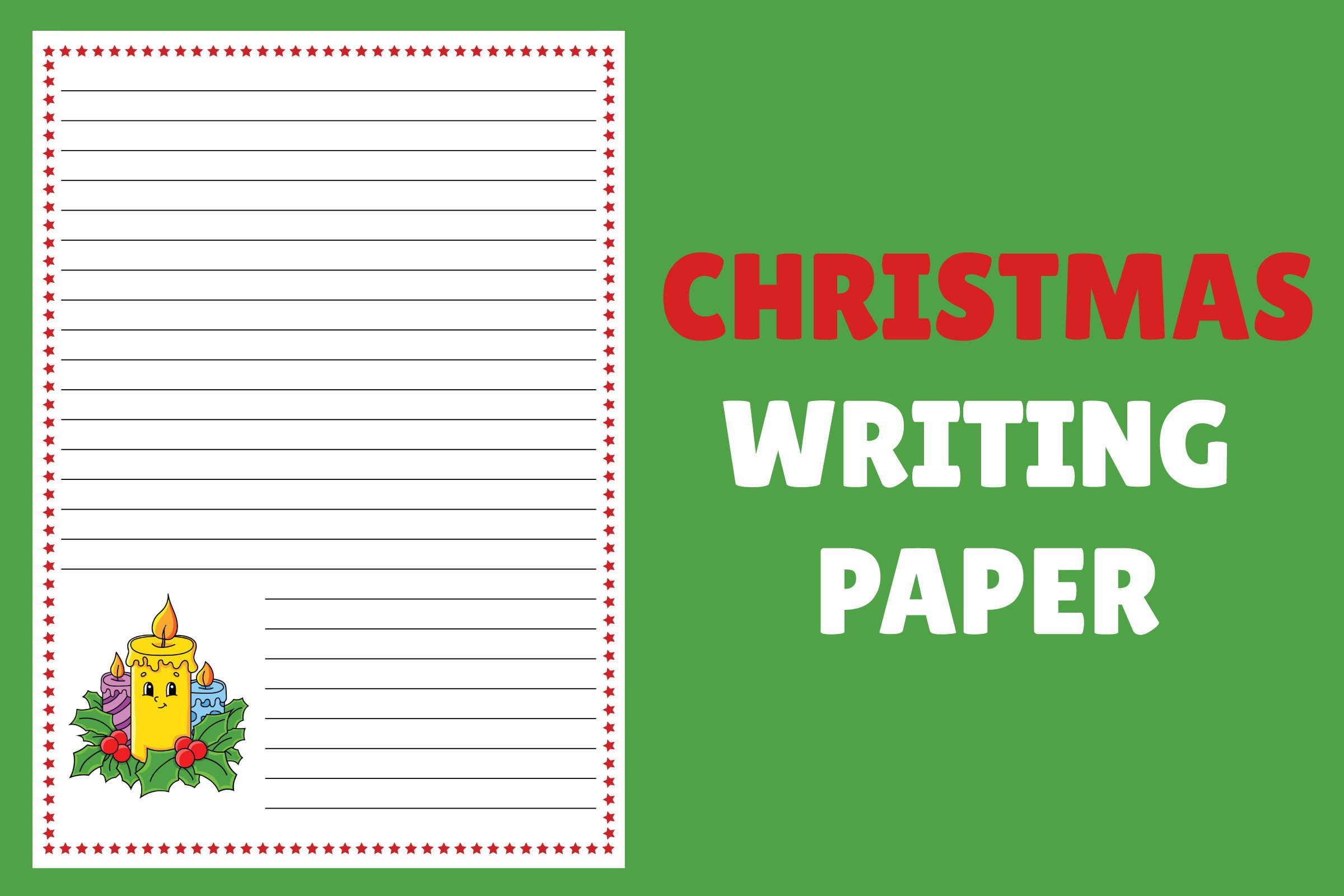 Christmas Writing Paper: Lined A4 Writing Page with a Small Christmas Illustration original product preview