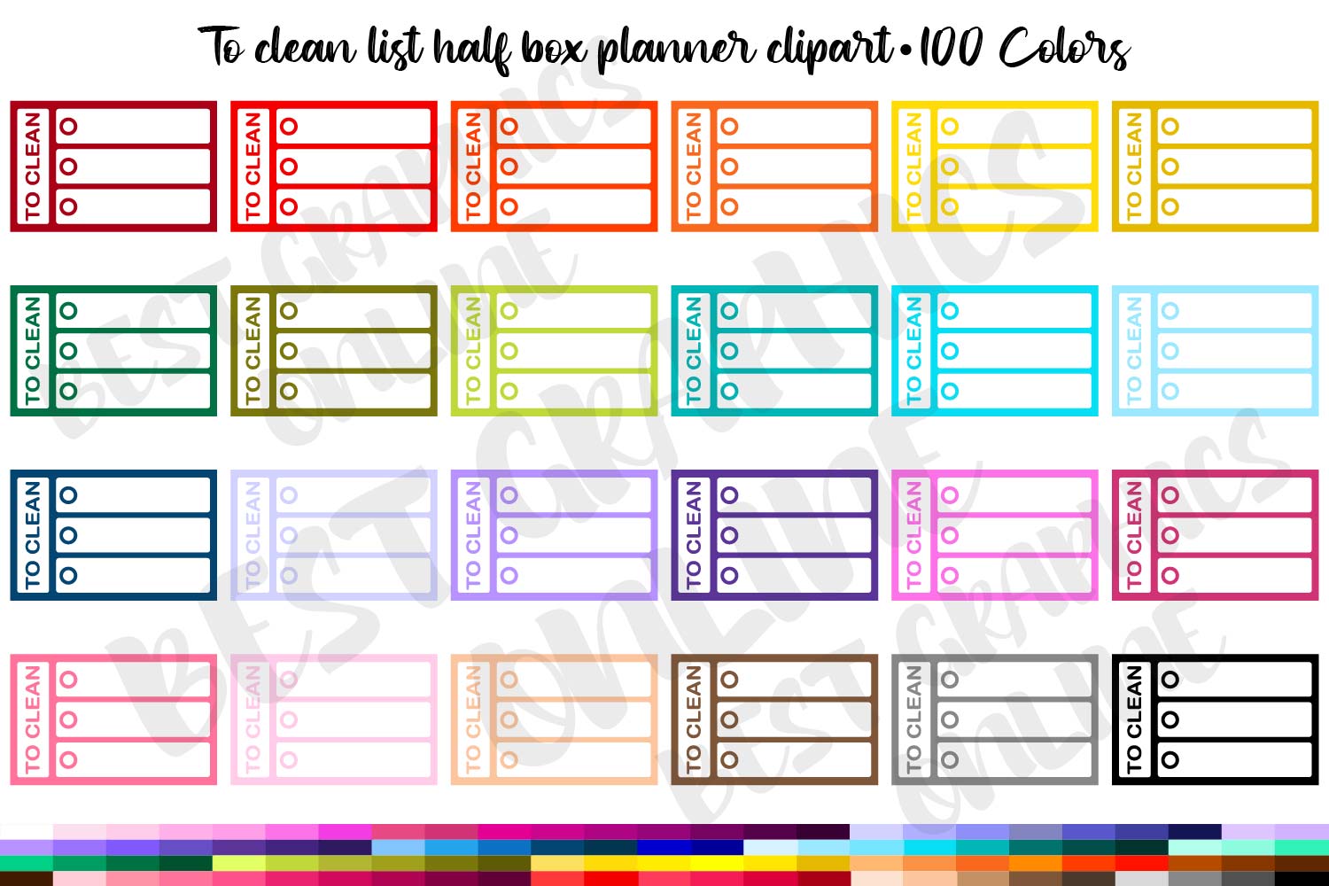 Cleaning Planner Stickers: 100 Cleaning Checklist Planner Stickers