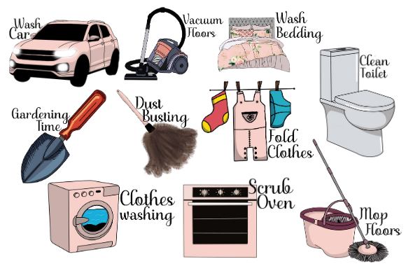 Cleaning Planner Stickers: House Cleaning Planner Stickers Graphics