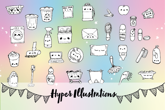 Cleaning Planner Stickers: Kawaii Chore Household Planner Stickers