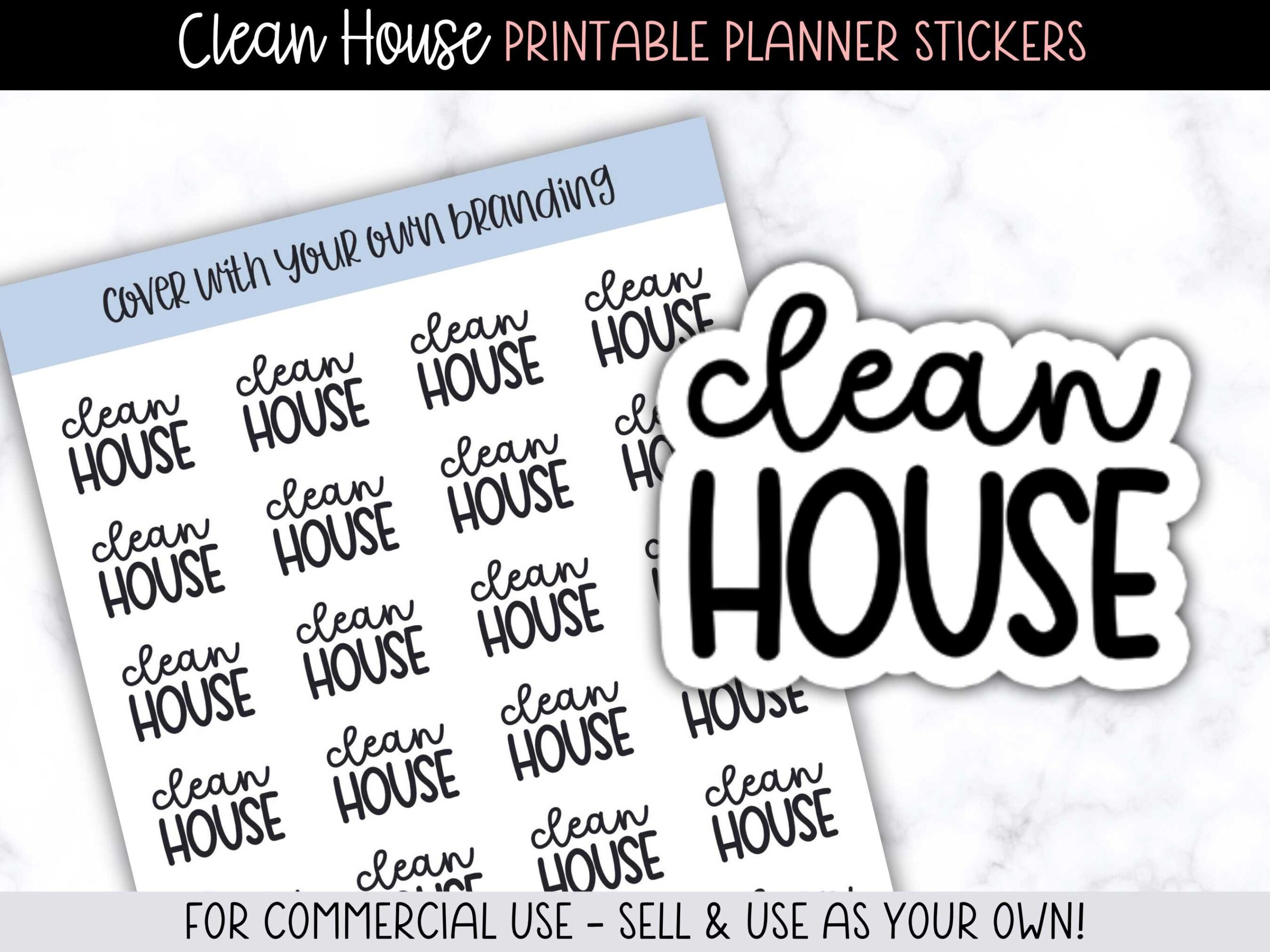 Cleaning Planner Stickers: Clean House Script Planner Stickers