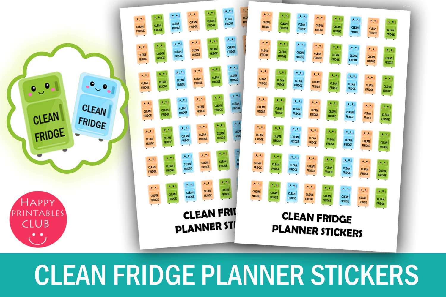 Cleaning Planner Stickers: Clean Fridge Planner Stickers