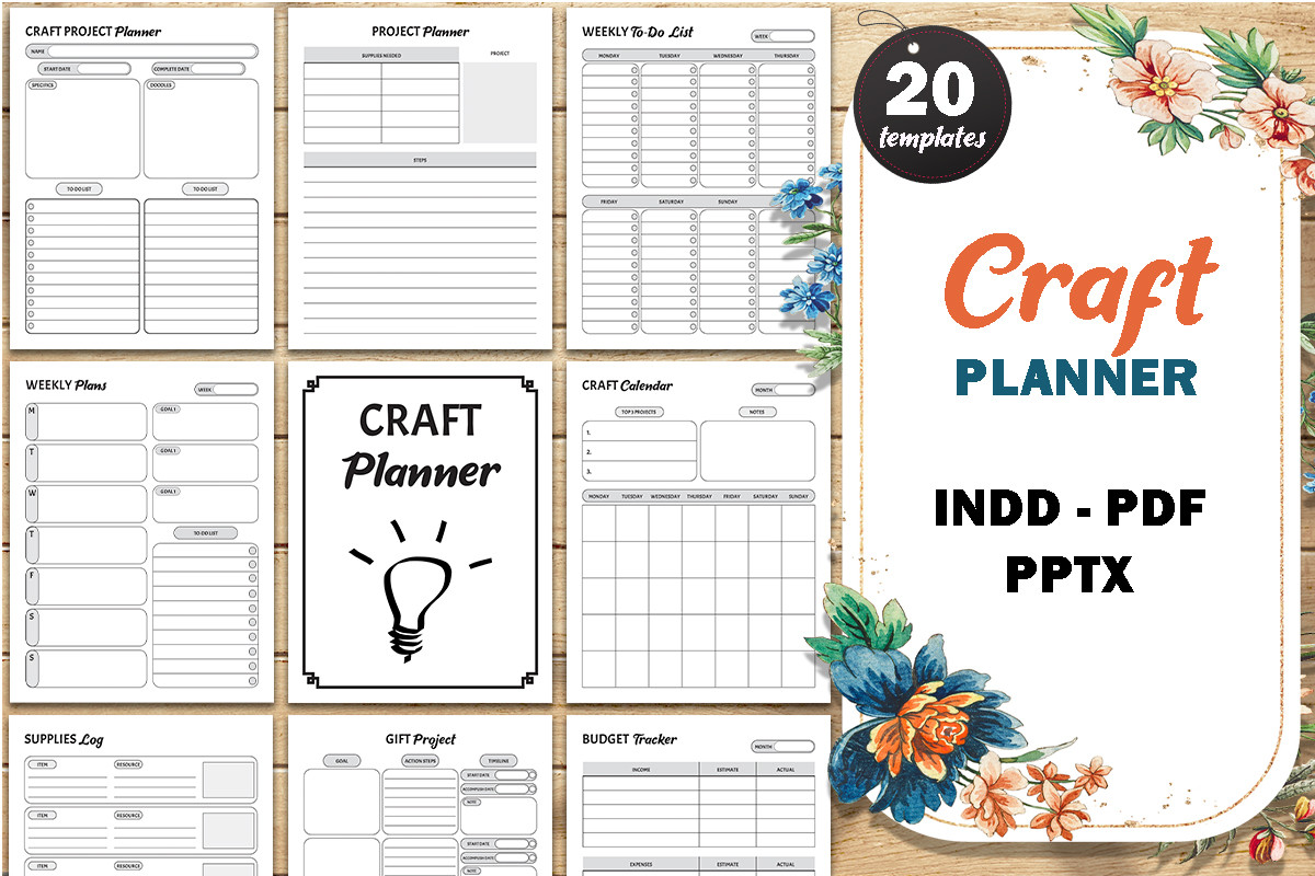craft project planner: Letter-Size Crafters Journal with InDesign and PowerPoint original product preview