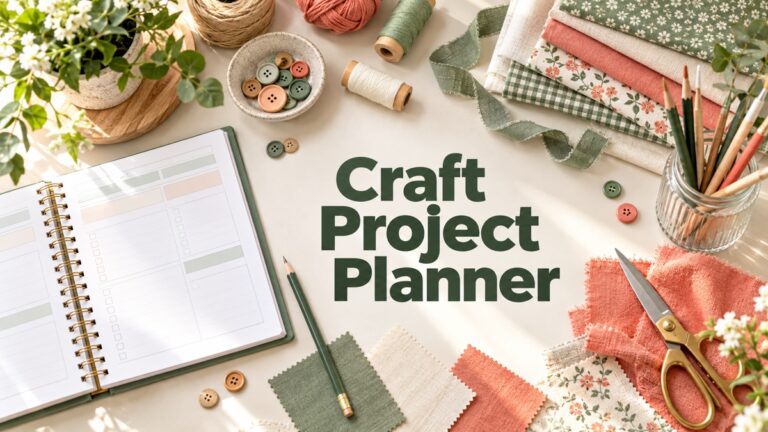 craft project planner with realistic planners and thematic accessories