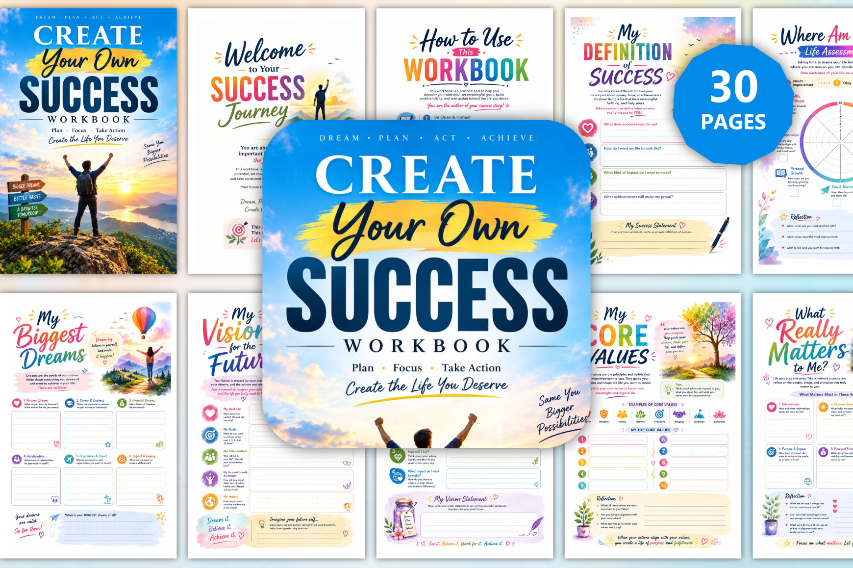 90 Day Goal Planner — Create Your Own Success Workbook by munjix pro