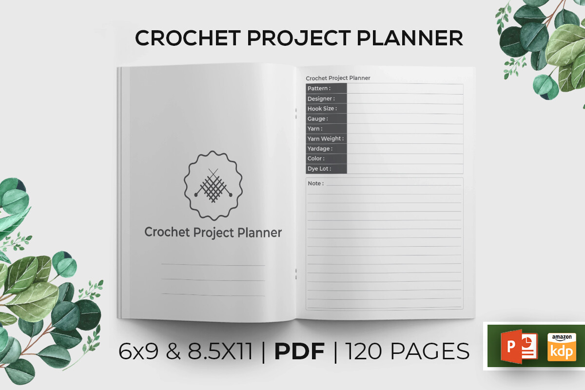 Crochet Planner: Crochet Project Logbook in Two Printable Sizes original product preview