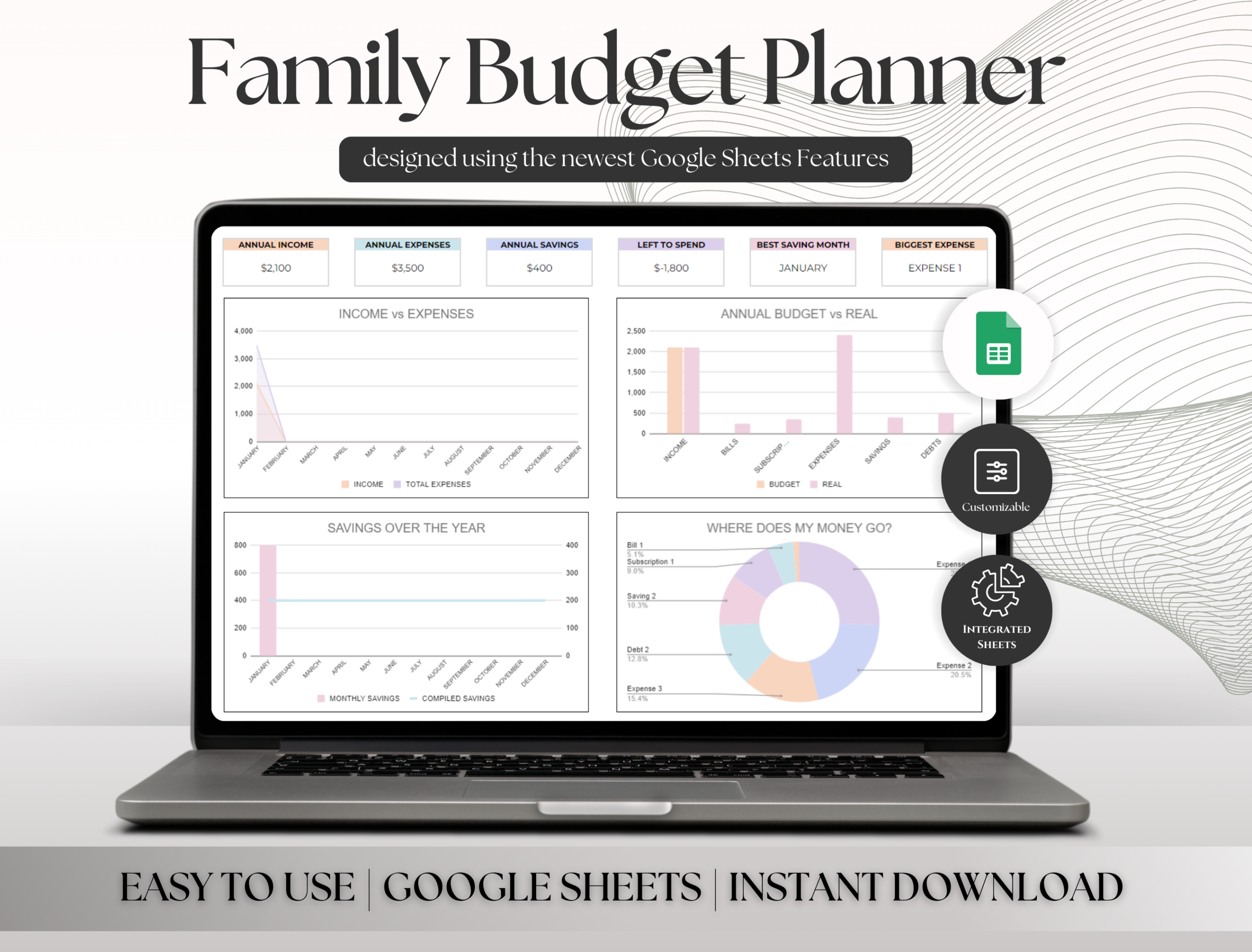 Debt Payoff Planner — Premium Family Budget Planner by ThePlannersDelight