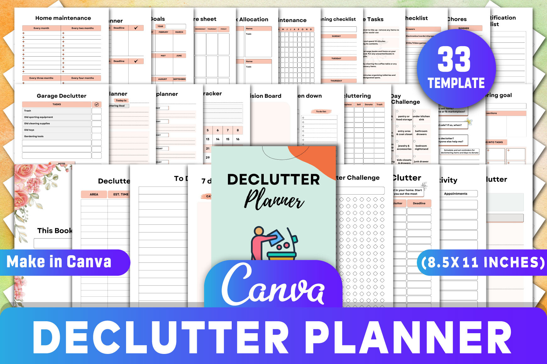 Decluttering Planner: Editable Declutter Planner by KDP GRAVITY