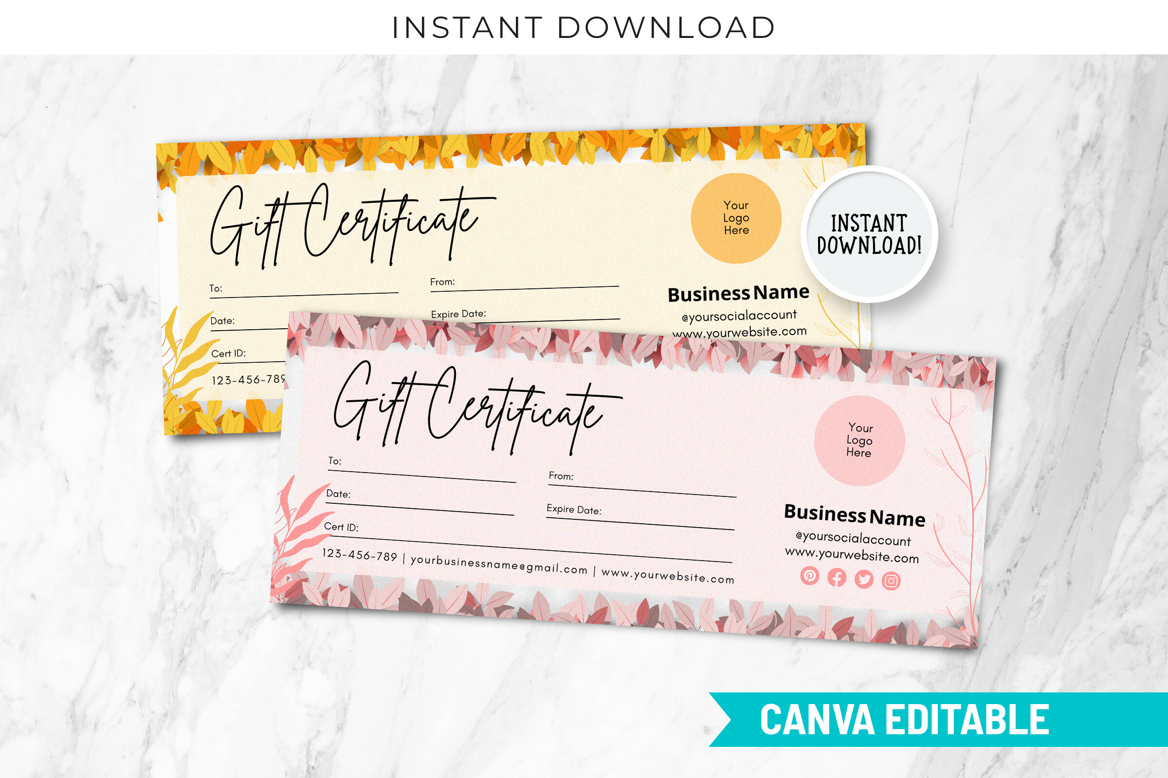 Christmas Gift Certificates: Floral Gift Voucher for Personal Holiday Promises original product preview