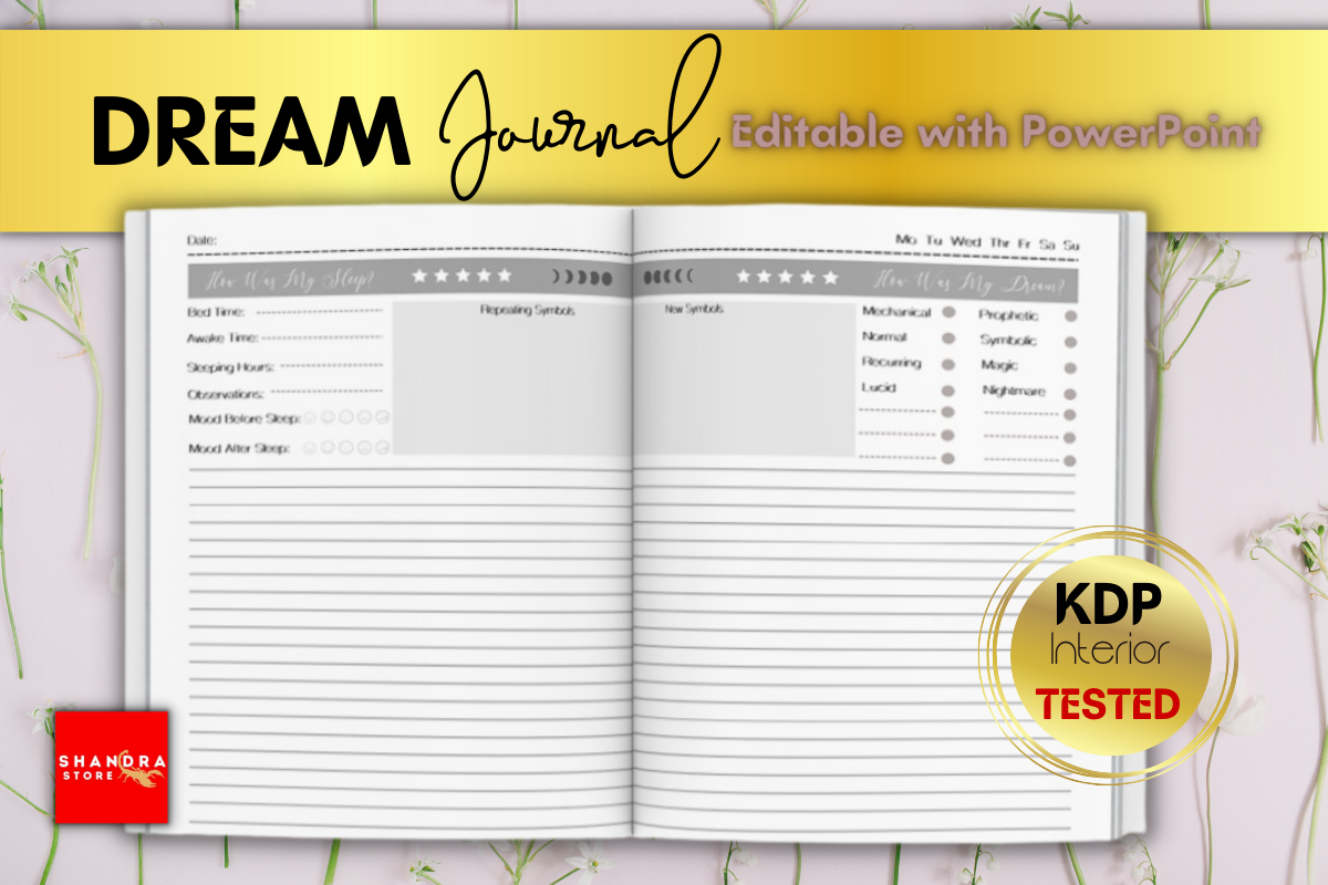 dream journal templates: Dream and Sleep Journal by shandra store original product preview