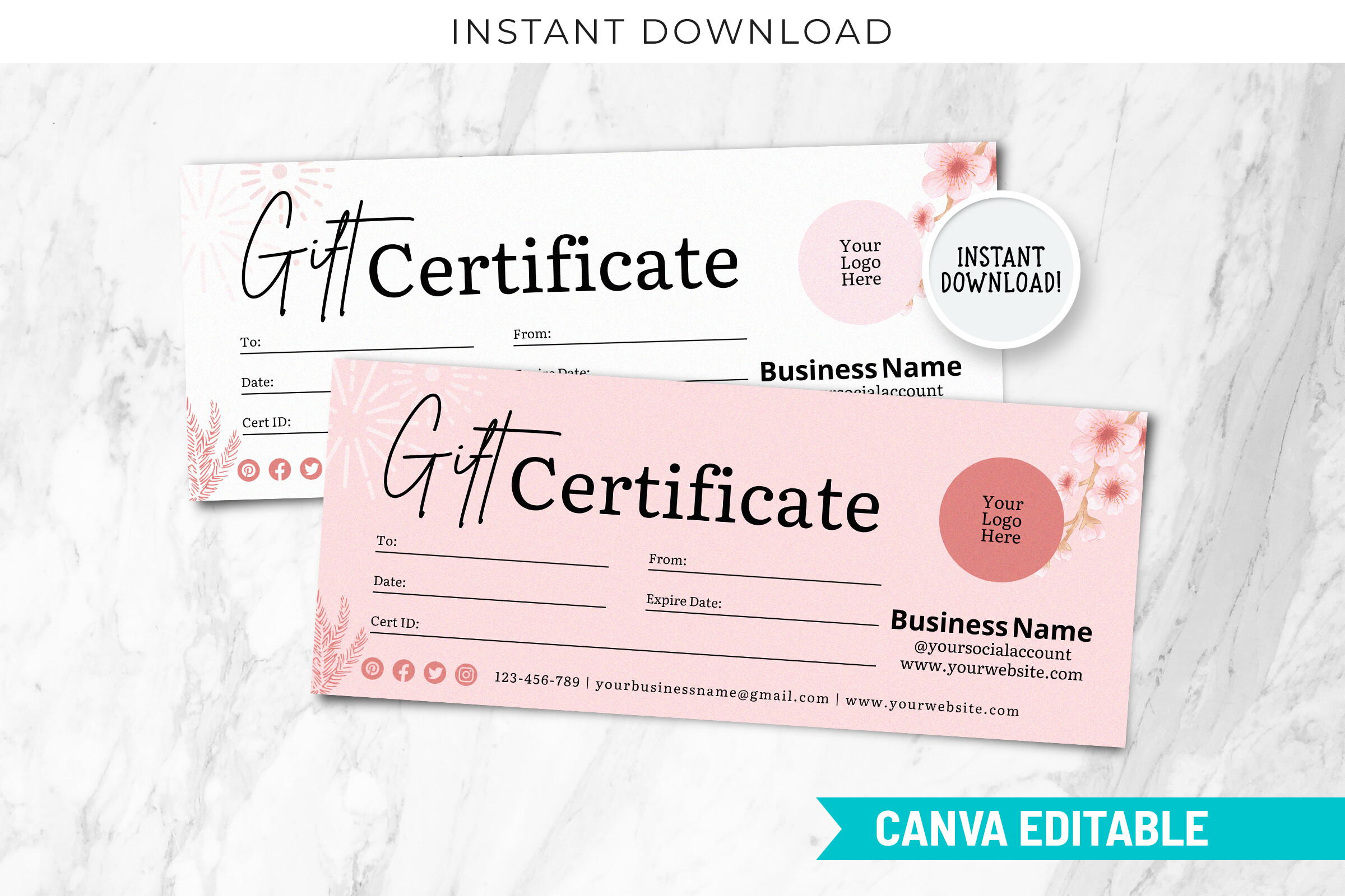 Christmas Gift Certificates: Minimal Canva Certificate for a Flexible Holiday Gift original product preview