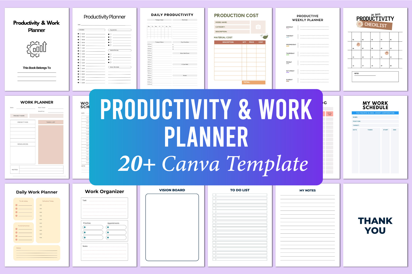 Work Planner — Editable Productivity and Work Planner by Shumaya