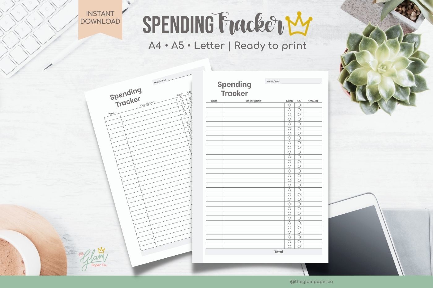 Expense Tracker: theglampaperco: Printable Binder Expense Inserts