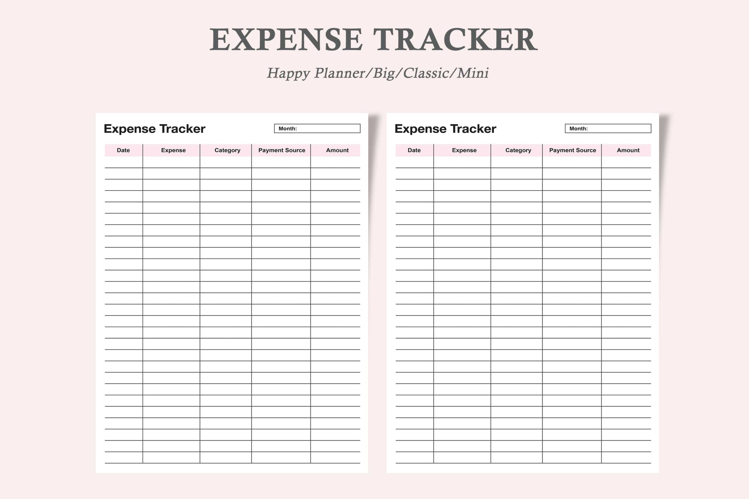 Expense Tracker: watercolortheme: Happy Planner Expense Tracker