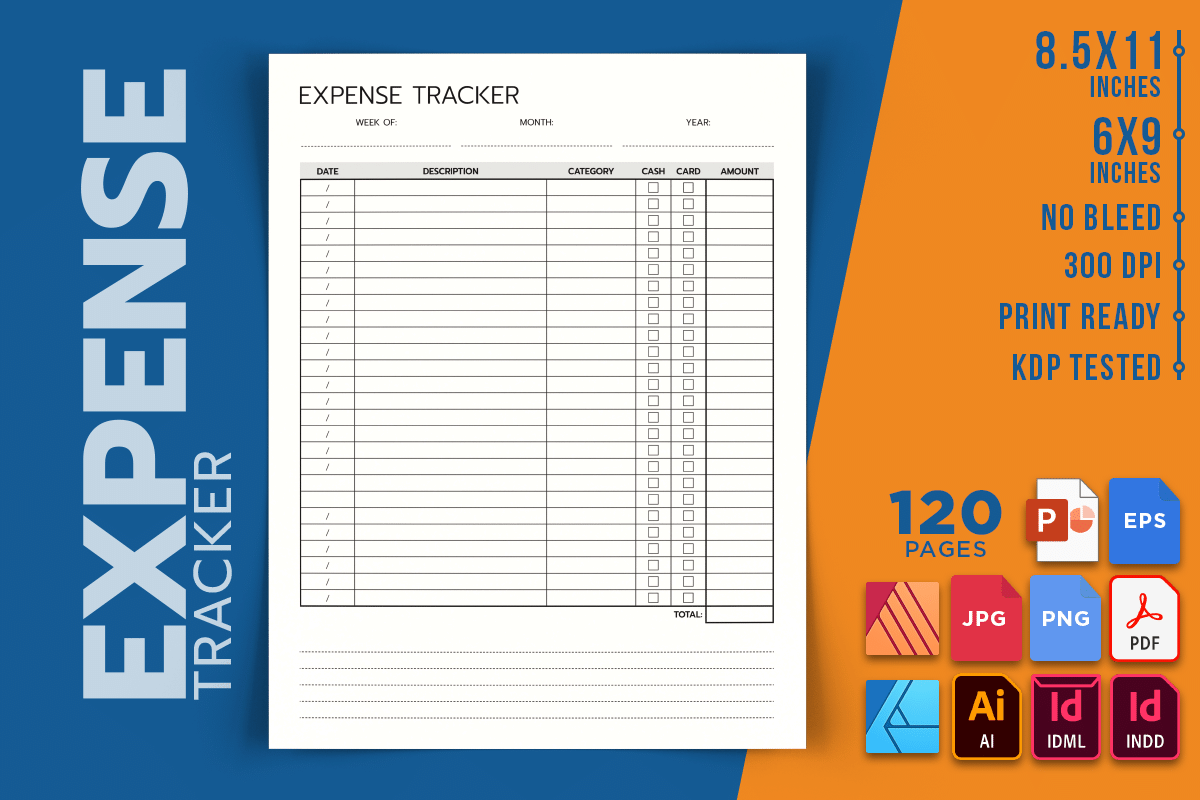Expense Tracker: RenatoRi Designs: Expense Notebook with Source Formats