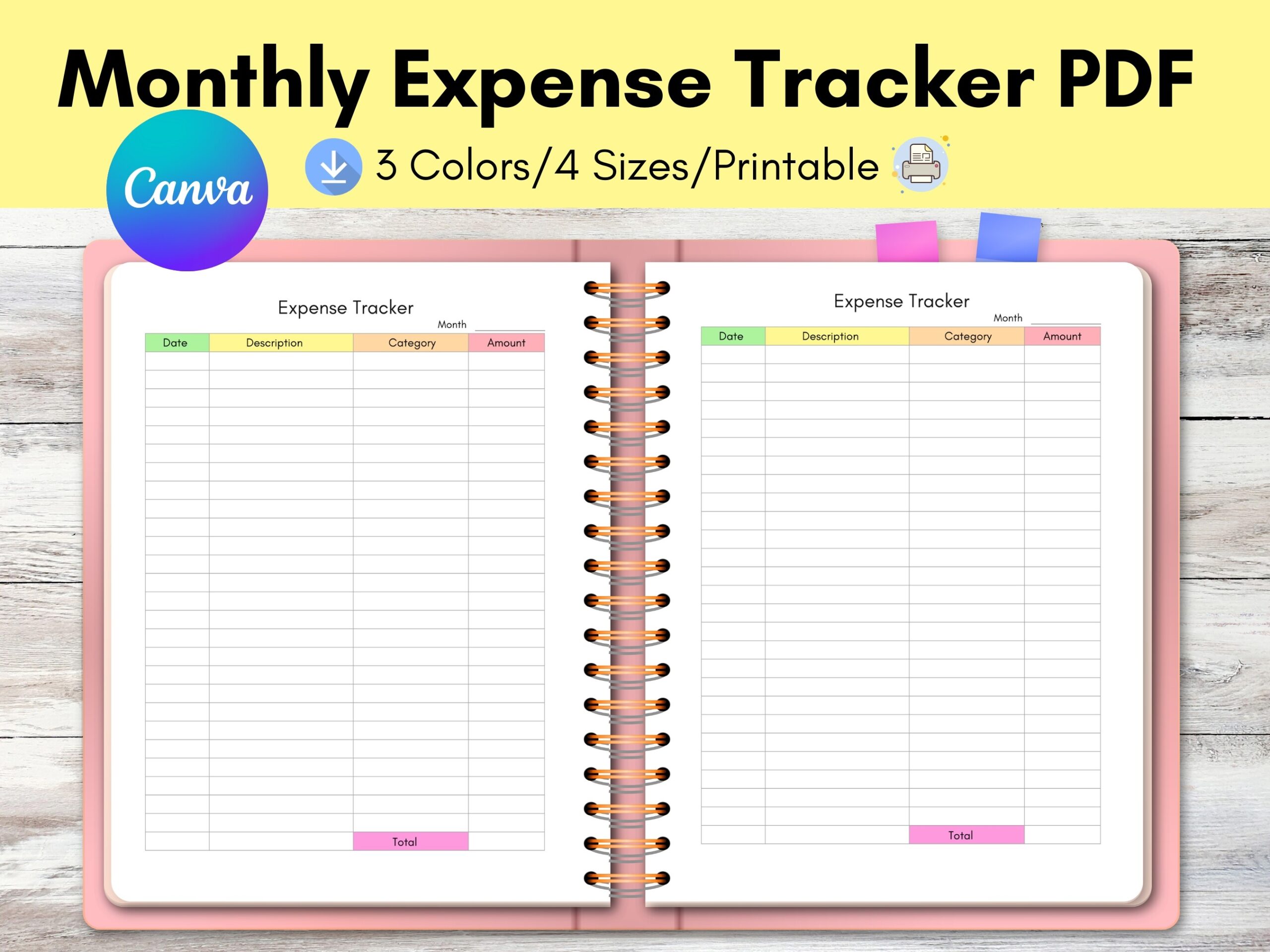 Expense Tracker: Diana Hunter: Monthly Expense Pages in Four Sizes