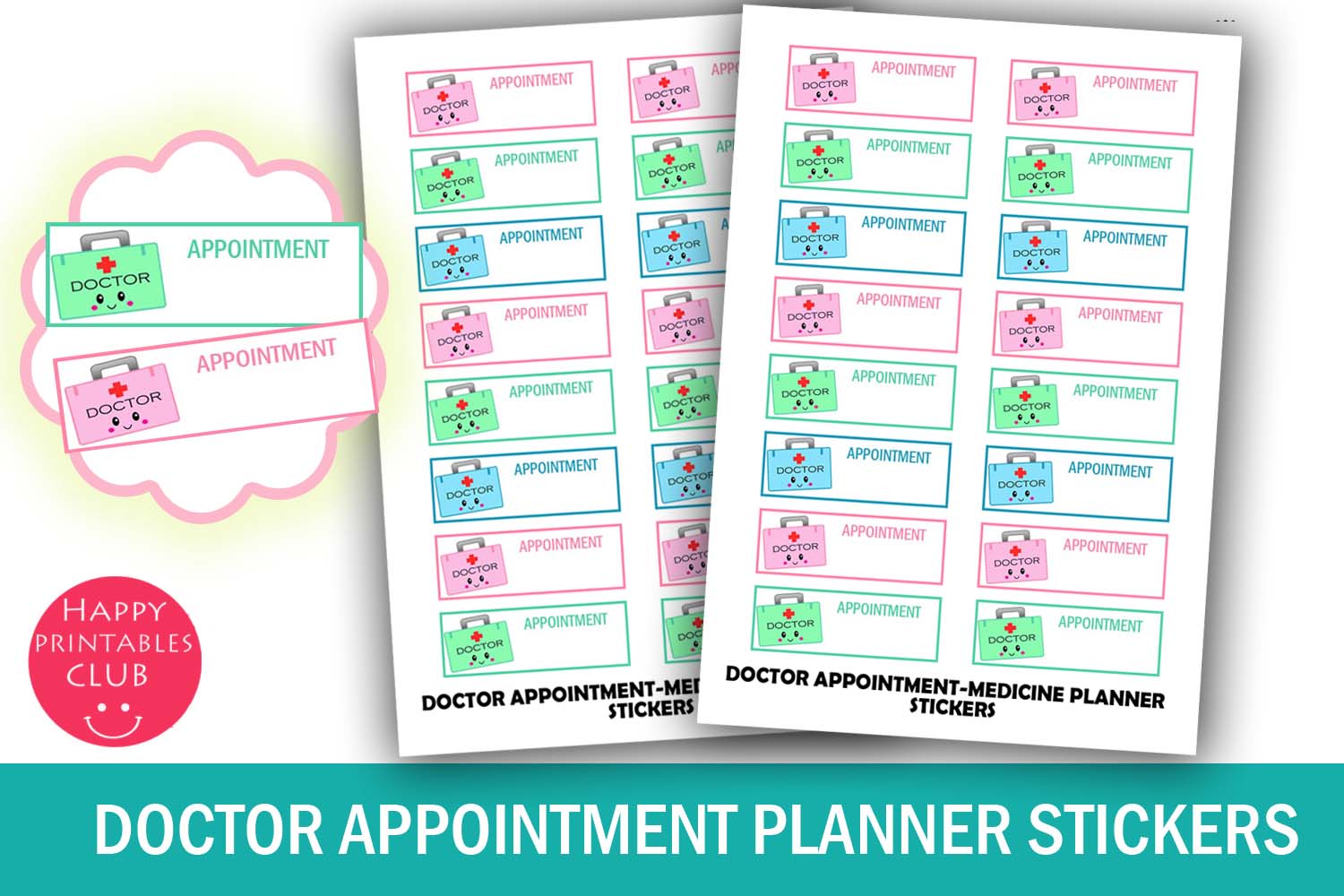 appointment planner stickers: Sixteen Doctor Appointment Labels with Room for a Time original product preview