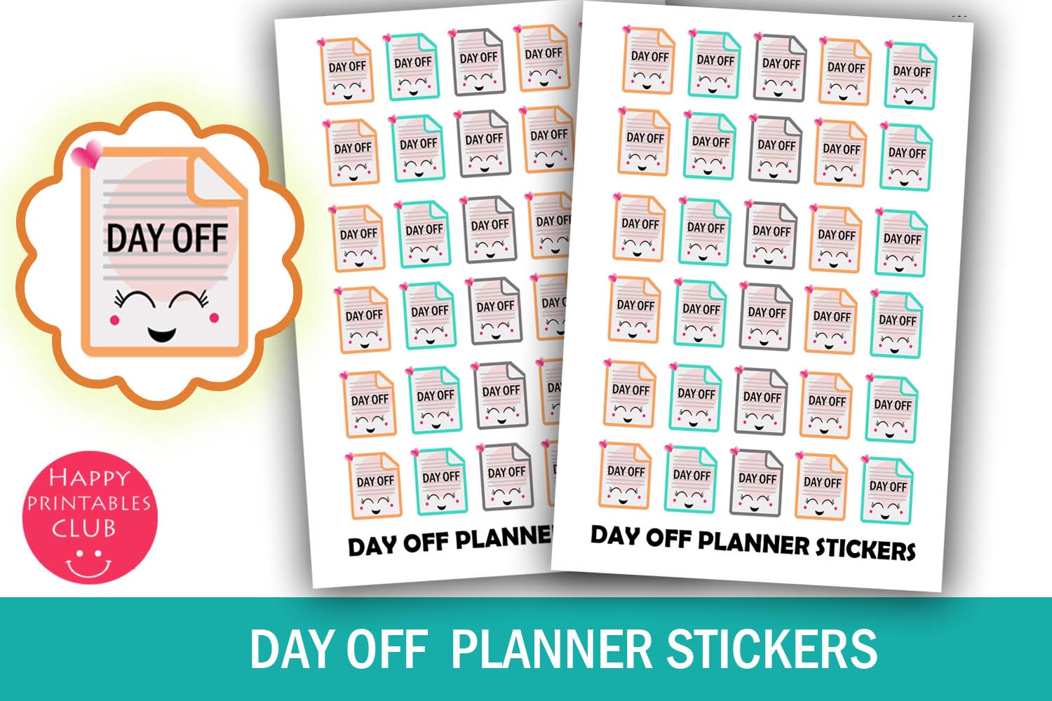 Family Planner Stickers: Day Off Planner Stickers