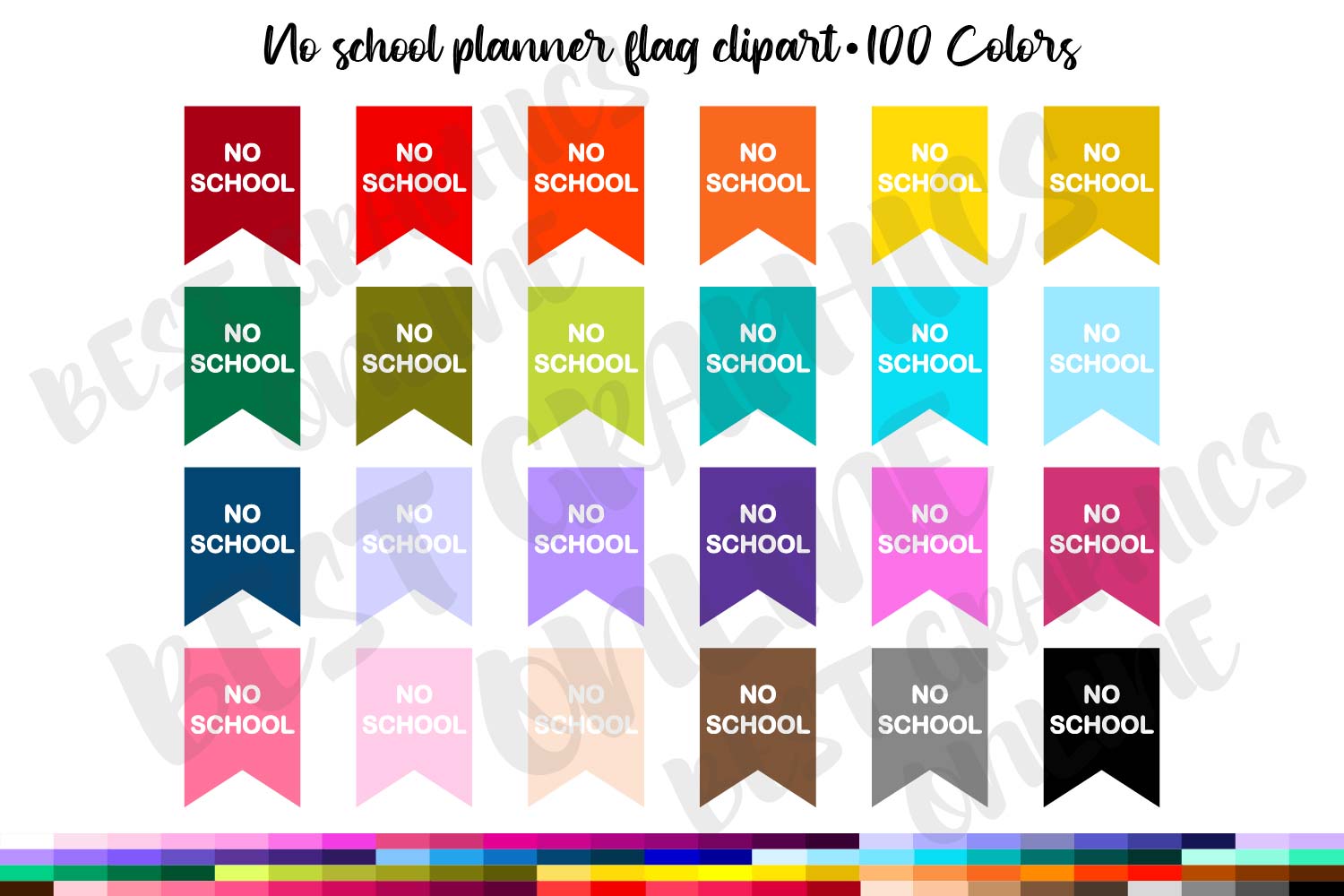 Family Planner Stickers: No School Planner Sticker Bunting Flag