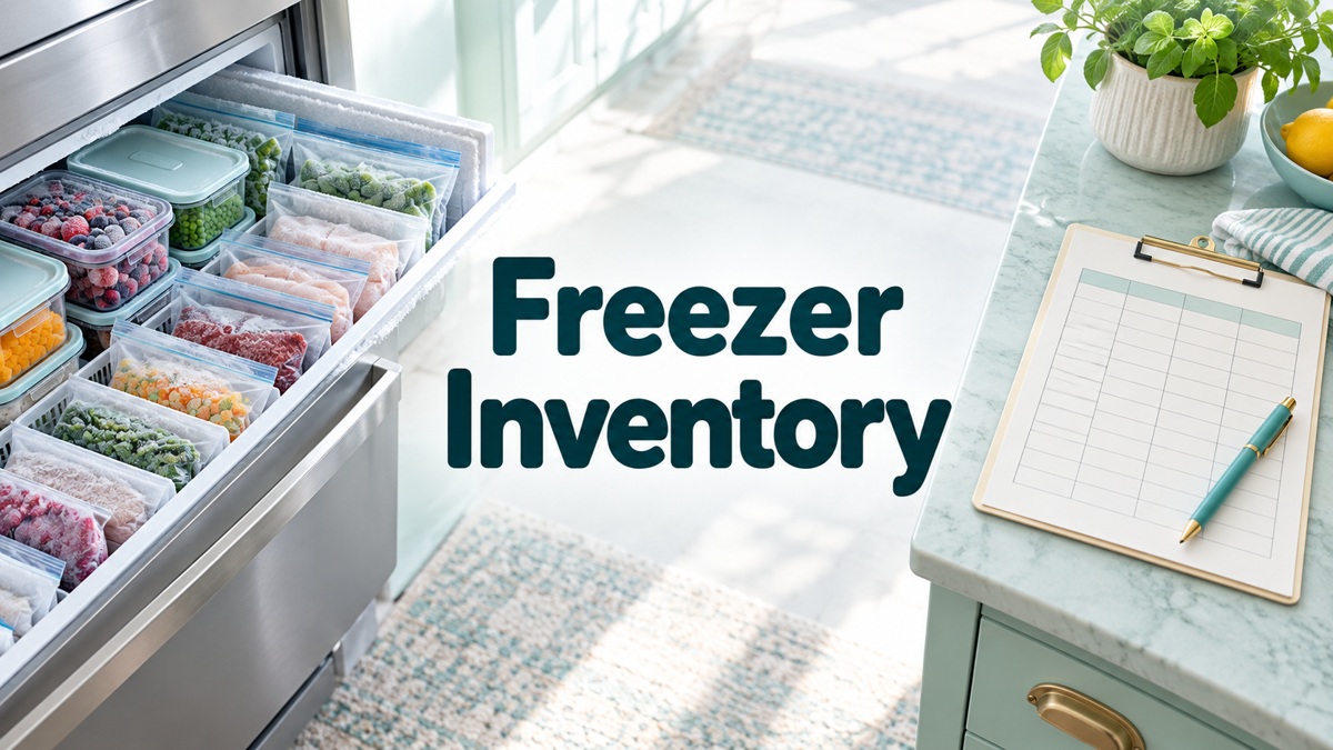 Freezer Inventory editorial cover with centered title