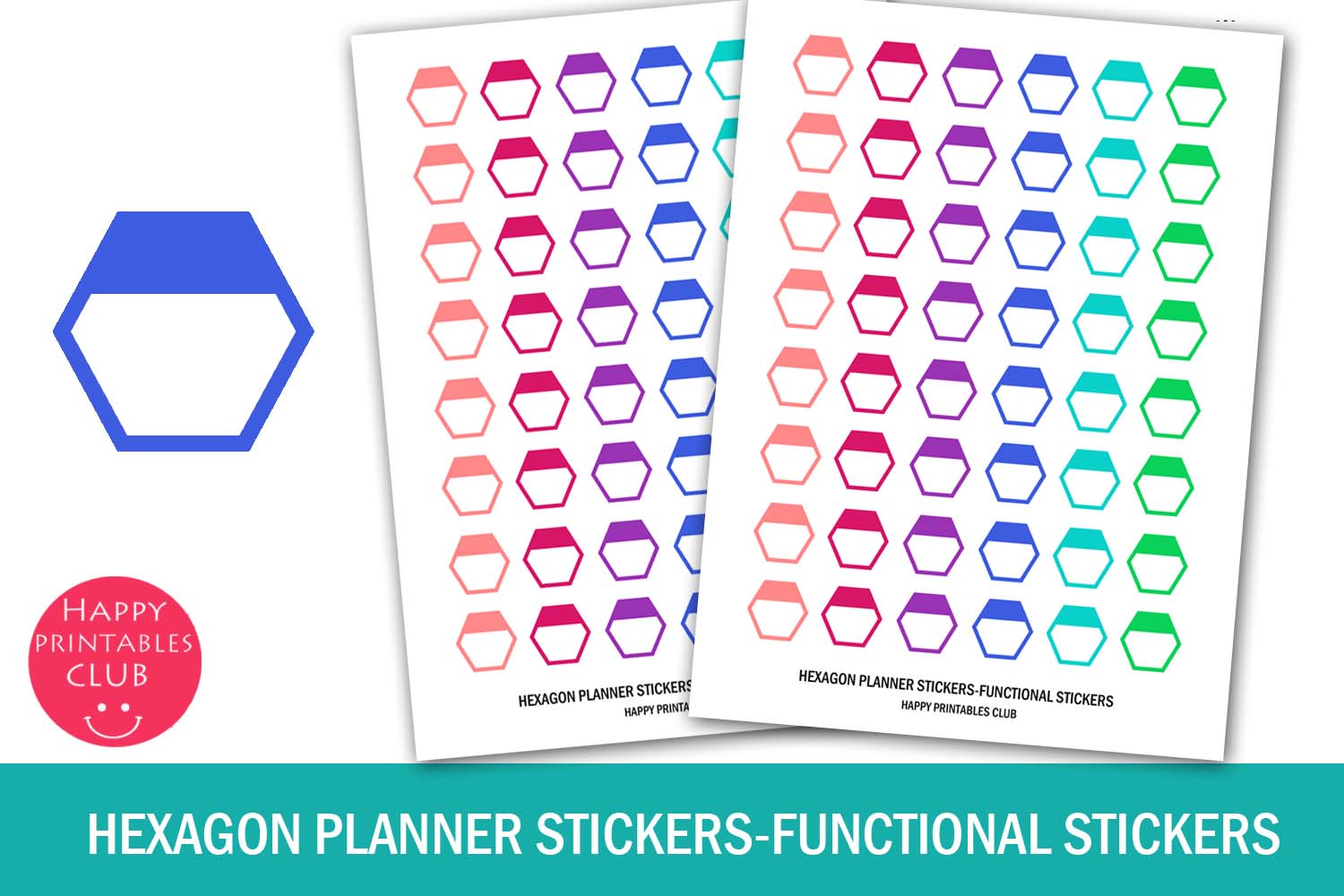 Functional Planner Stickers: Functional Hexagon Reminder Stickers