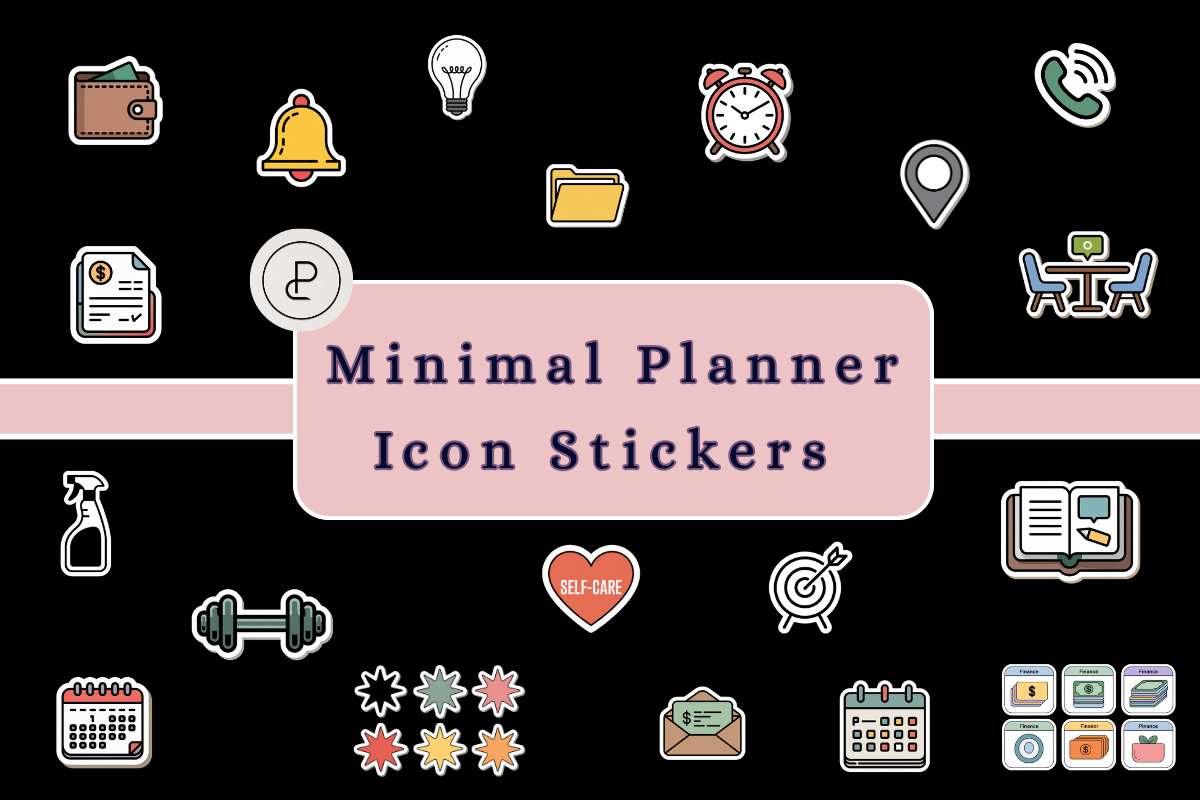 Functional Planner Stickers: Minimal Planner Icon Stickers in a Neutral Palette