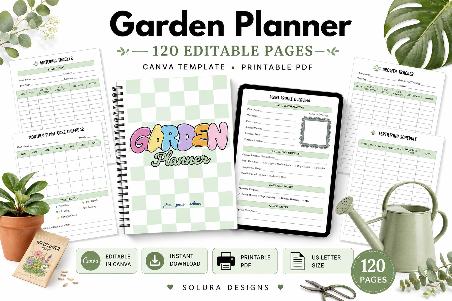 Garden Planner — Printable Garden Planner Editable Canva