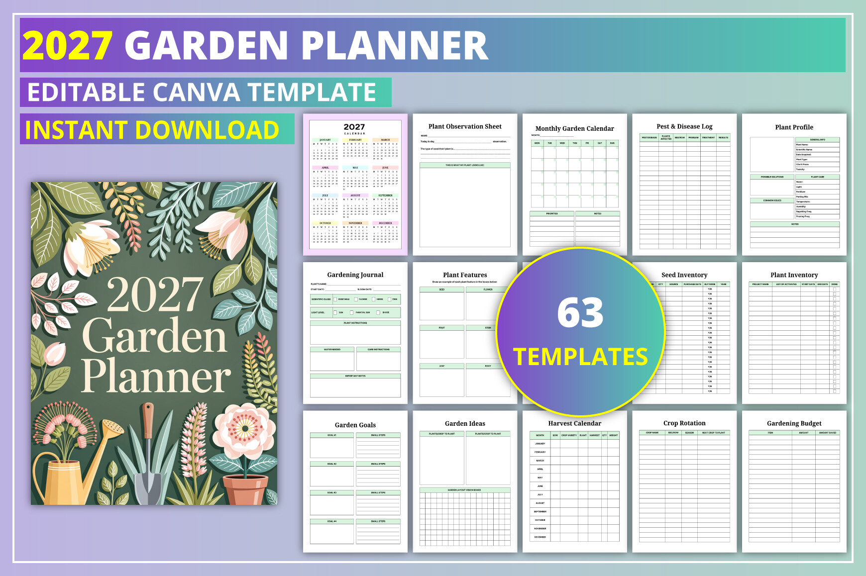 Garden Planner — Editable 2027 Garden Planner