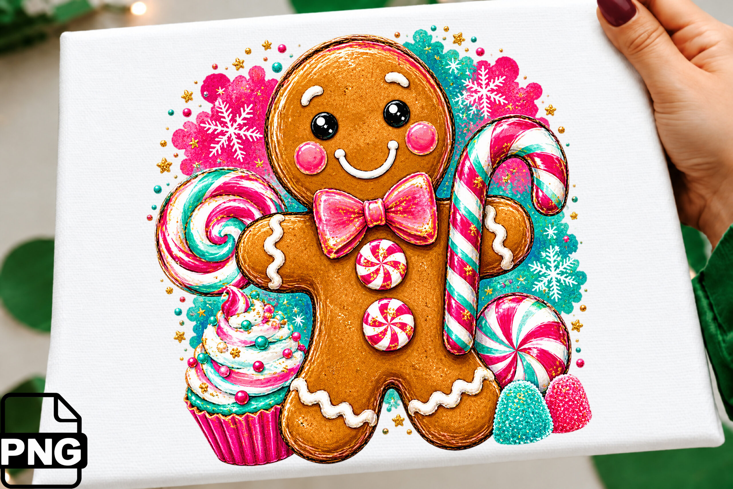 gingerbread stickers: A Candy-Colored Gingerbread Character for a Festive Accent original product preview