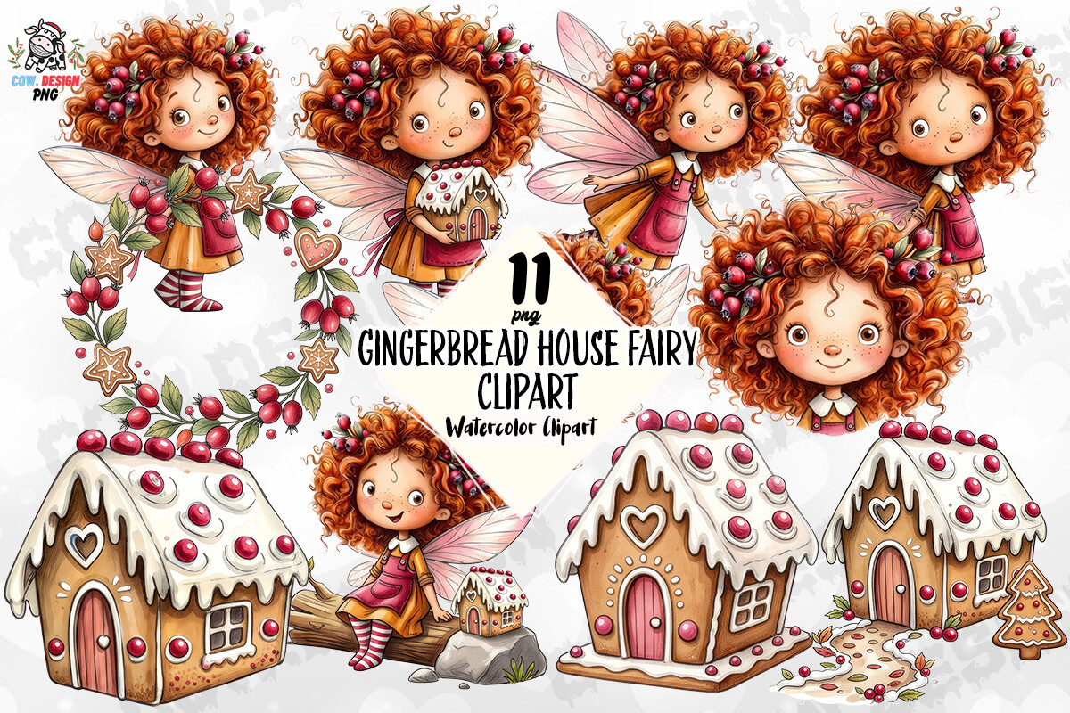gingerbread stickers: A Watercolor Fairy and Cookie-House Collection original product preview
