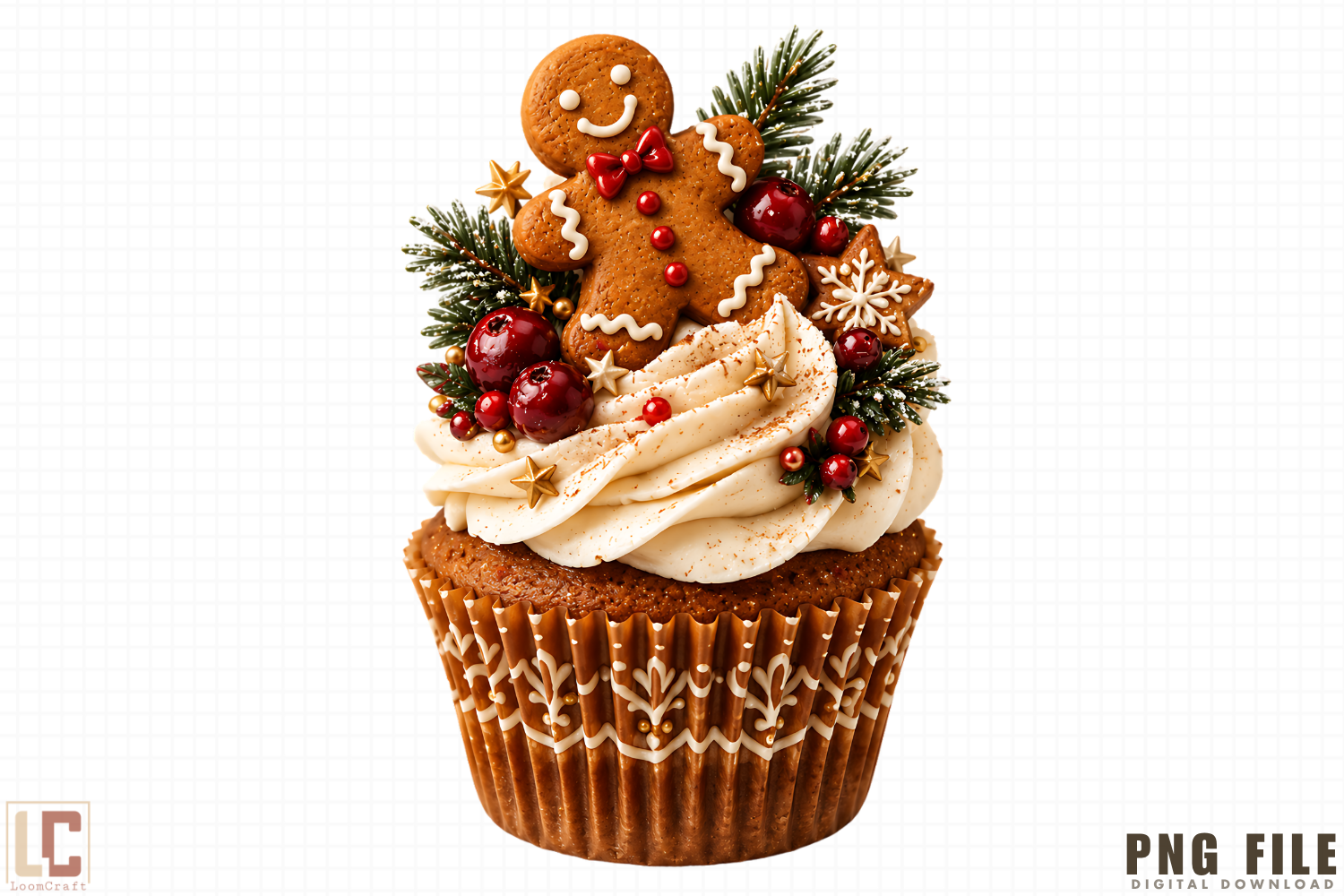 gingerbread stickers: A Gingerbread-Topped Cupcake for Holiday Baking Pages original product preview