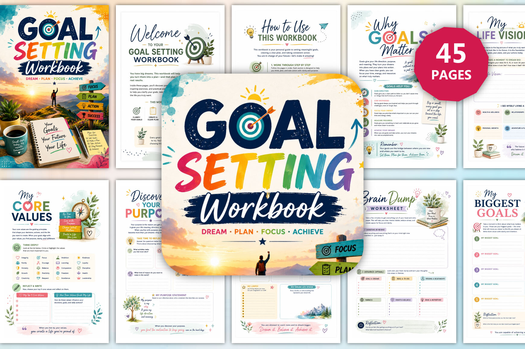 90 Day Goal Planner — Multi-Horizon Goal Setting Workbook by munjix pro