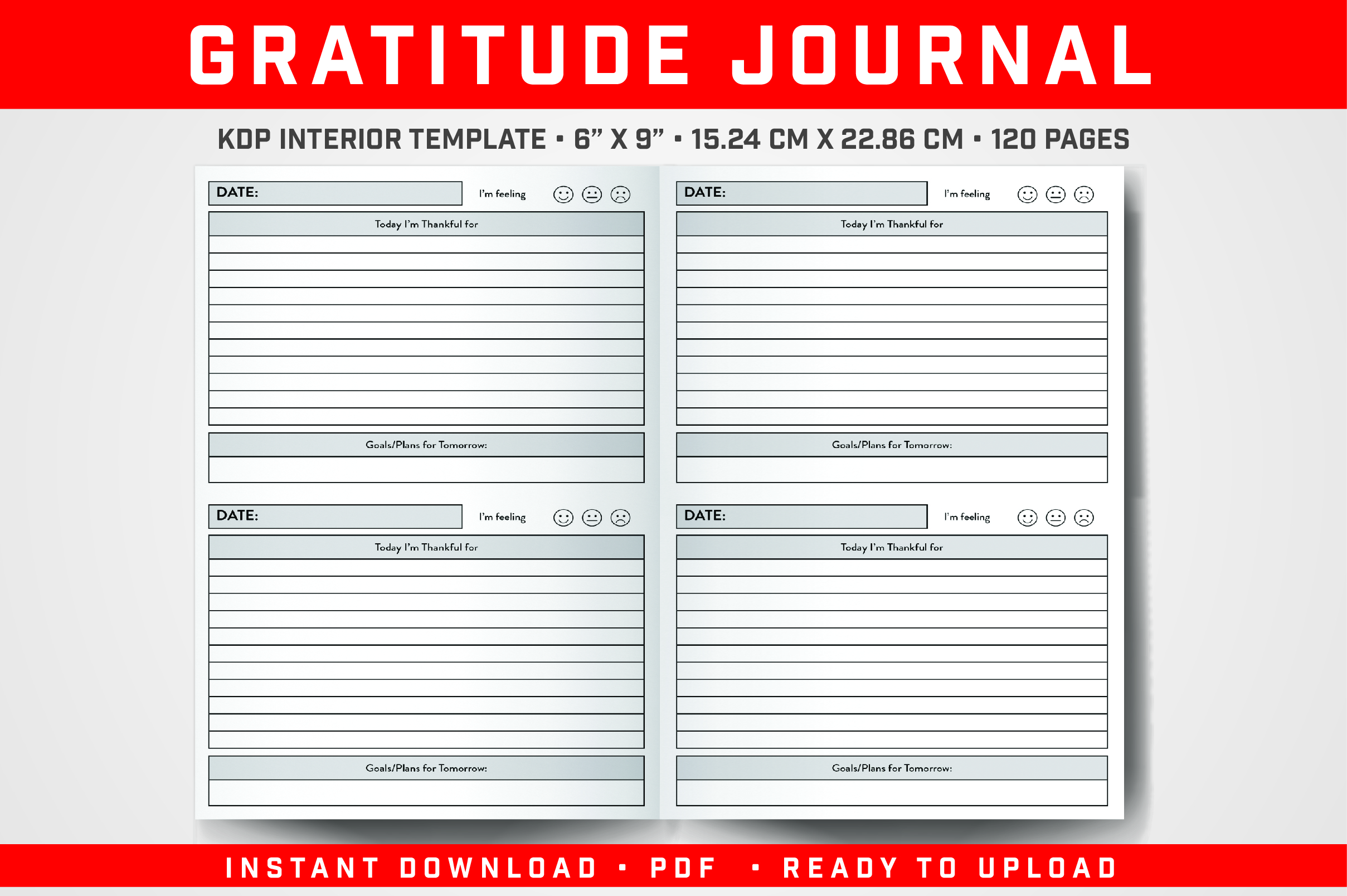 Gratitude Journal: 6-by-9 Gratitude Journal by balajikonline
