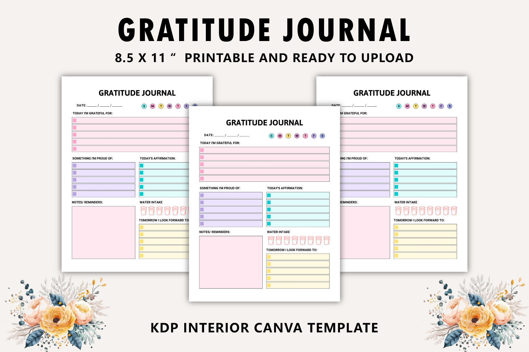 Gratitude Journal: Canva Gratitude Journal by Tabiya Studio