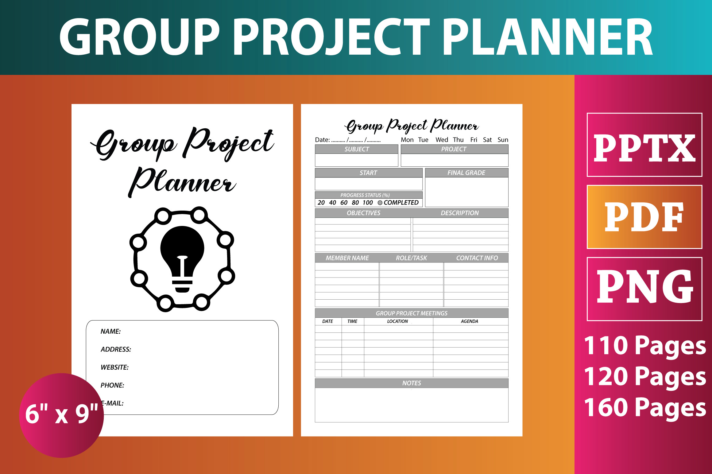 Project Planner — Editable Group Project Interior by Fantasy Butterfly