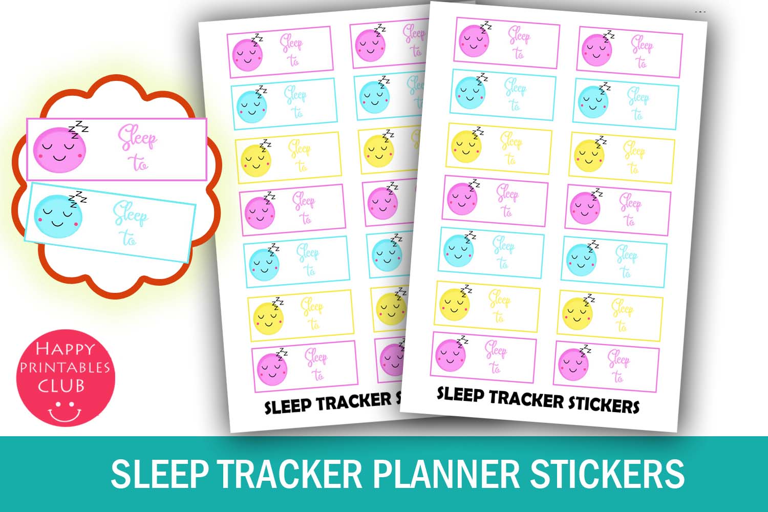 Habit Tracker Stickers: Printable Sleep Tracker Sticker Sheets
