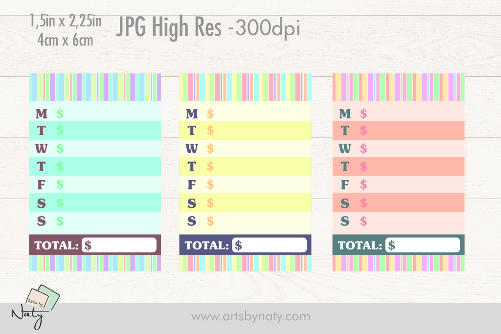 Habit Tracker Stickers: Pastel Weekly Spending Habit Trackers
