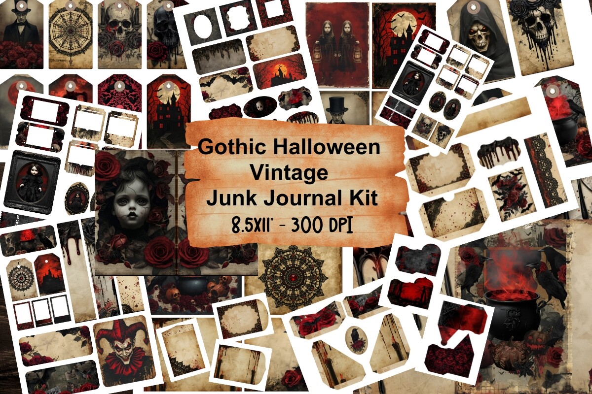 halloween journal: Gothic Journal Papers with Covers and Folio Pieces original product preview