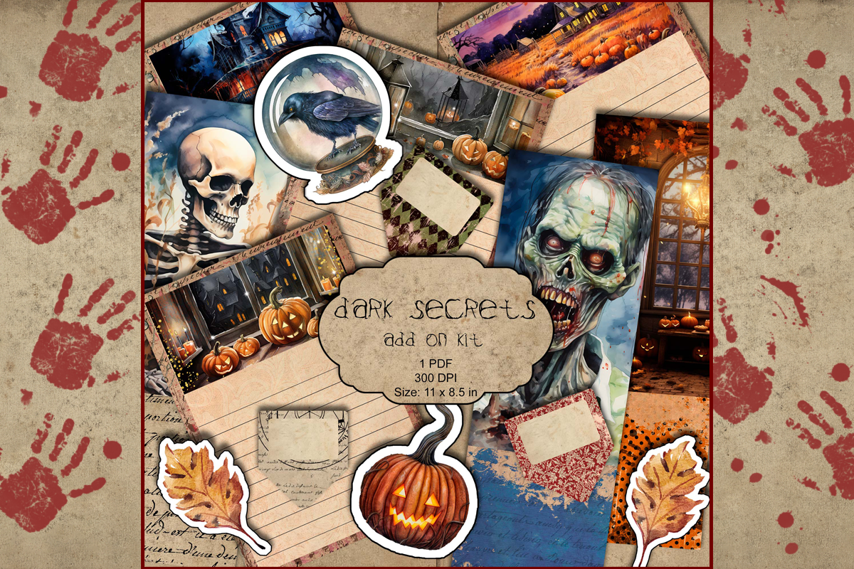 halloween journal: Dark Secrets Writing Notes and Ephemera Add-On original product preview