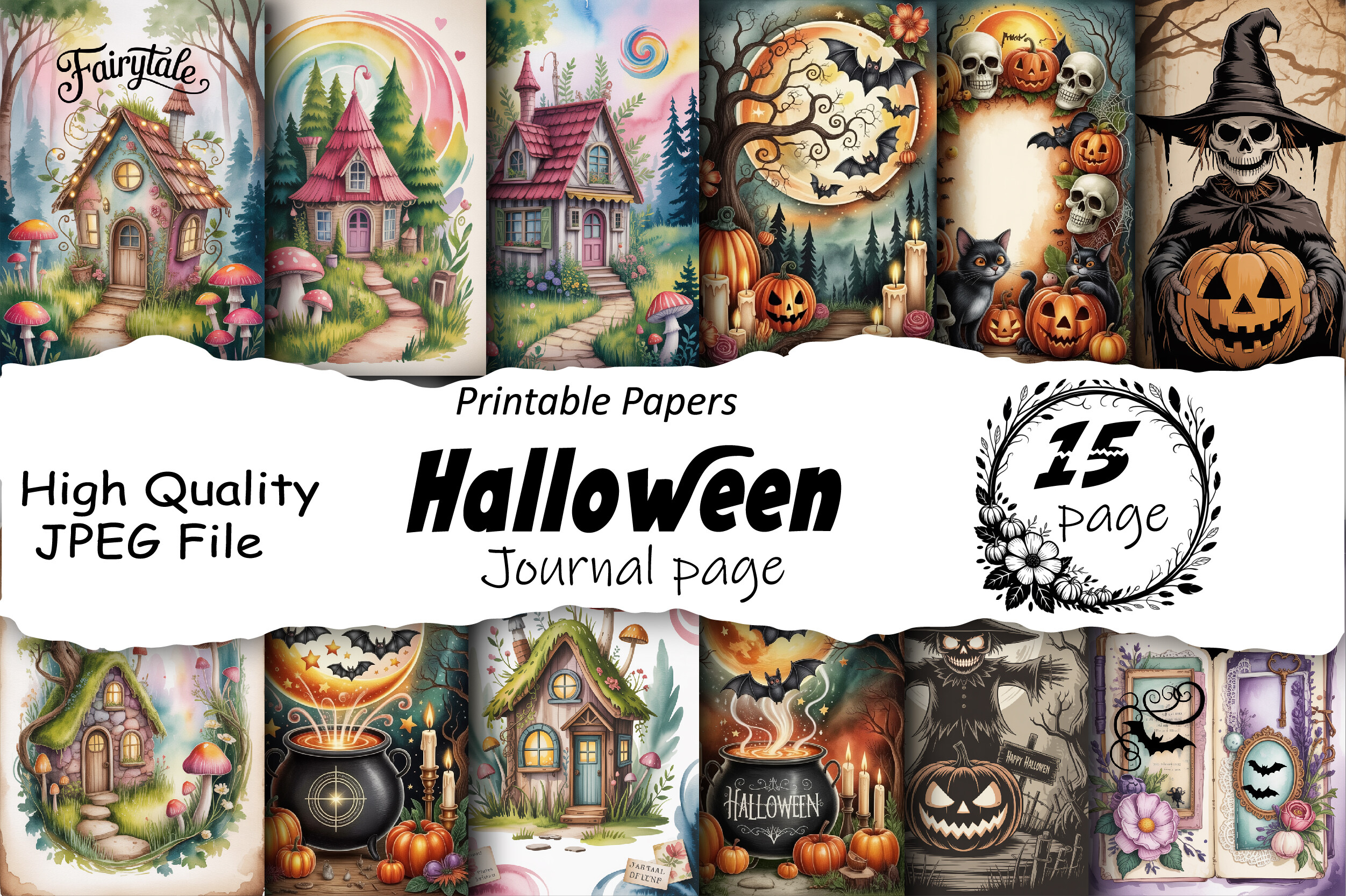 halloween journal: Vintage Halloween Pages and Decorative Inserts original product preview