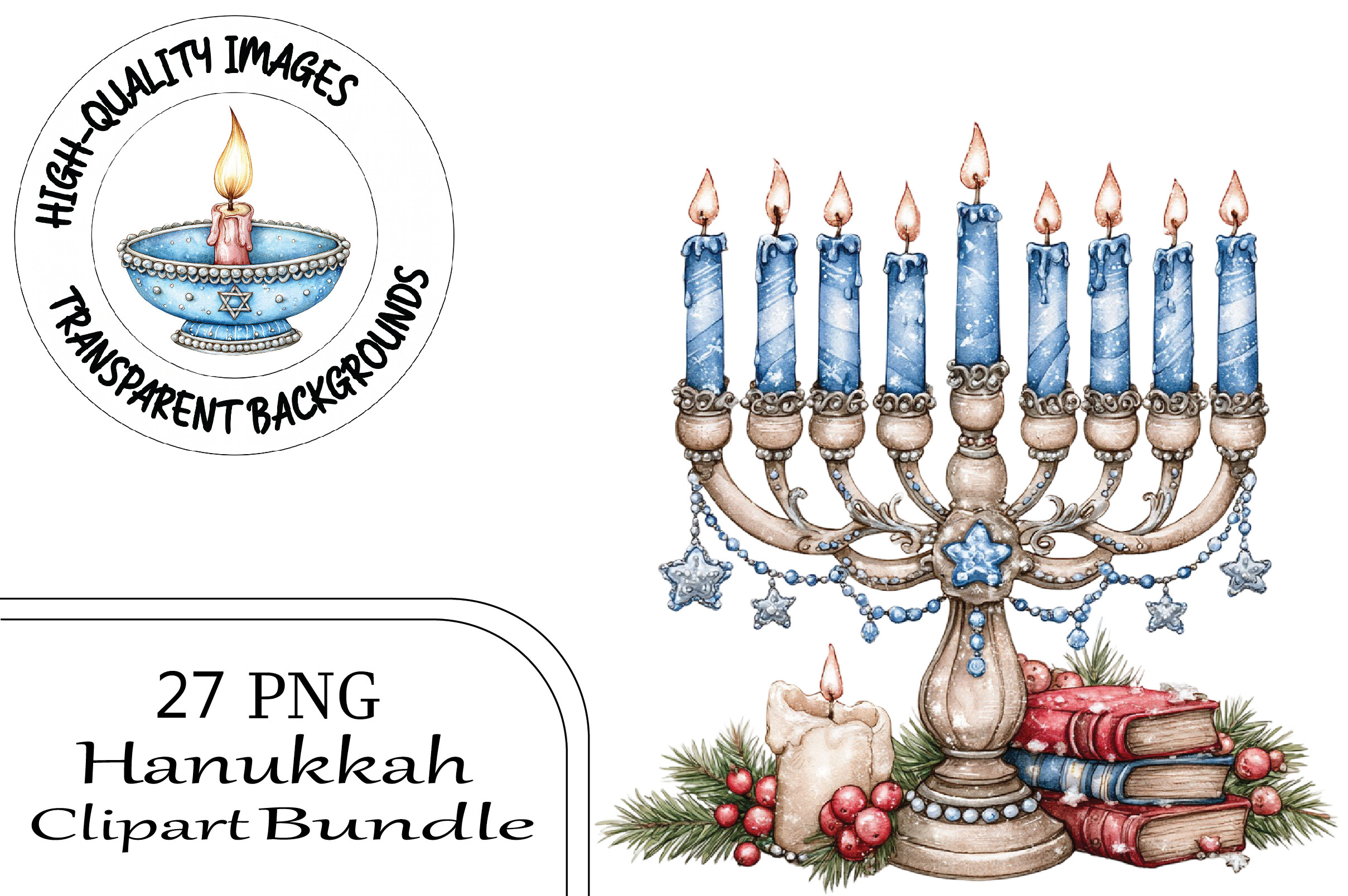 hanukkah stickers: Blue Hanukkah Symbol Artwork for Custom Sticker Layouts original product preview